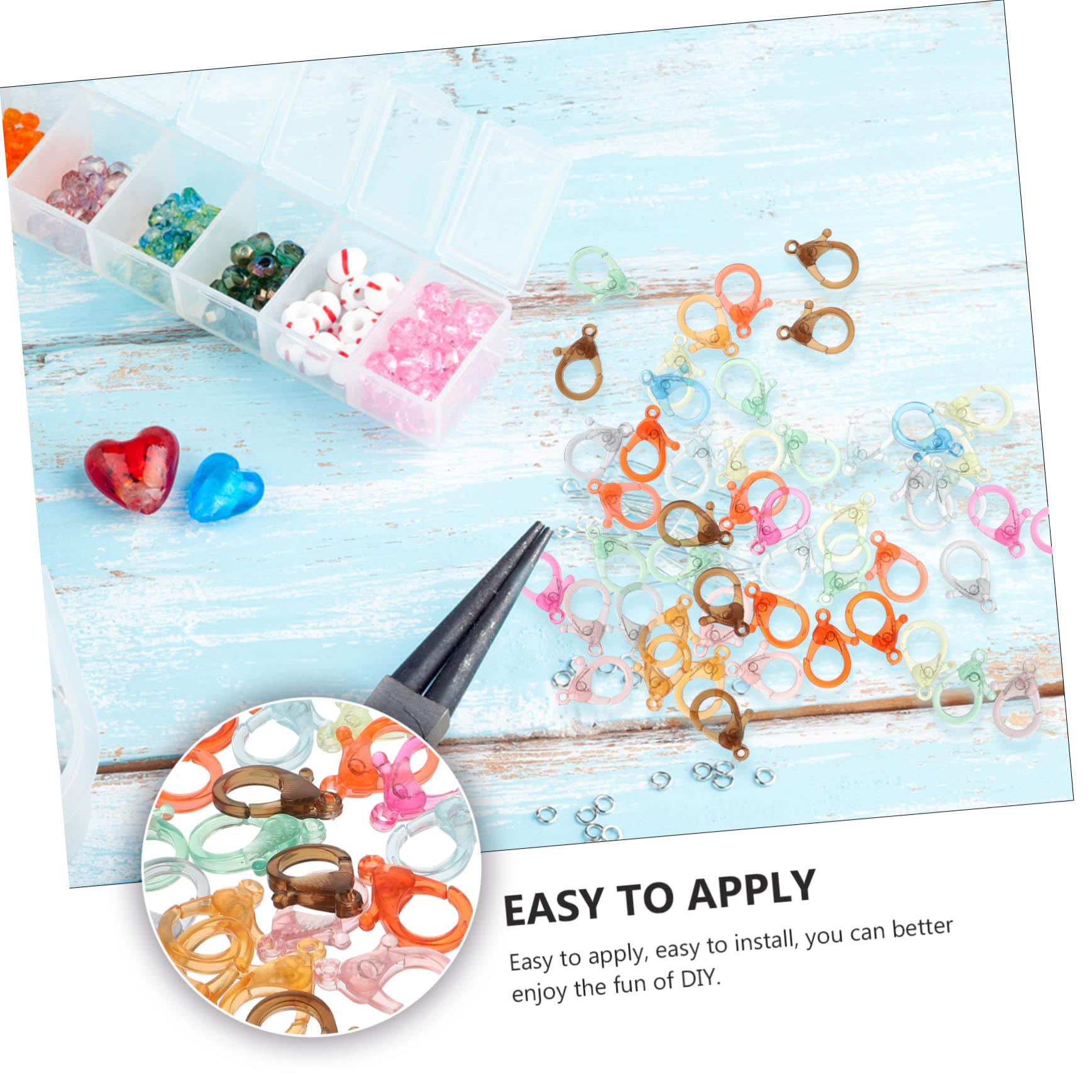 LALAFINA 250stücke Bunte Kunststoff-lobster-clips Robuste Schlüsselanhänger-haken Für Diy Bastelprojekte Claw Clasp Für Schmuckherstellung Und Kreative Anwendungen