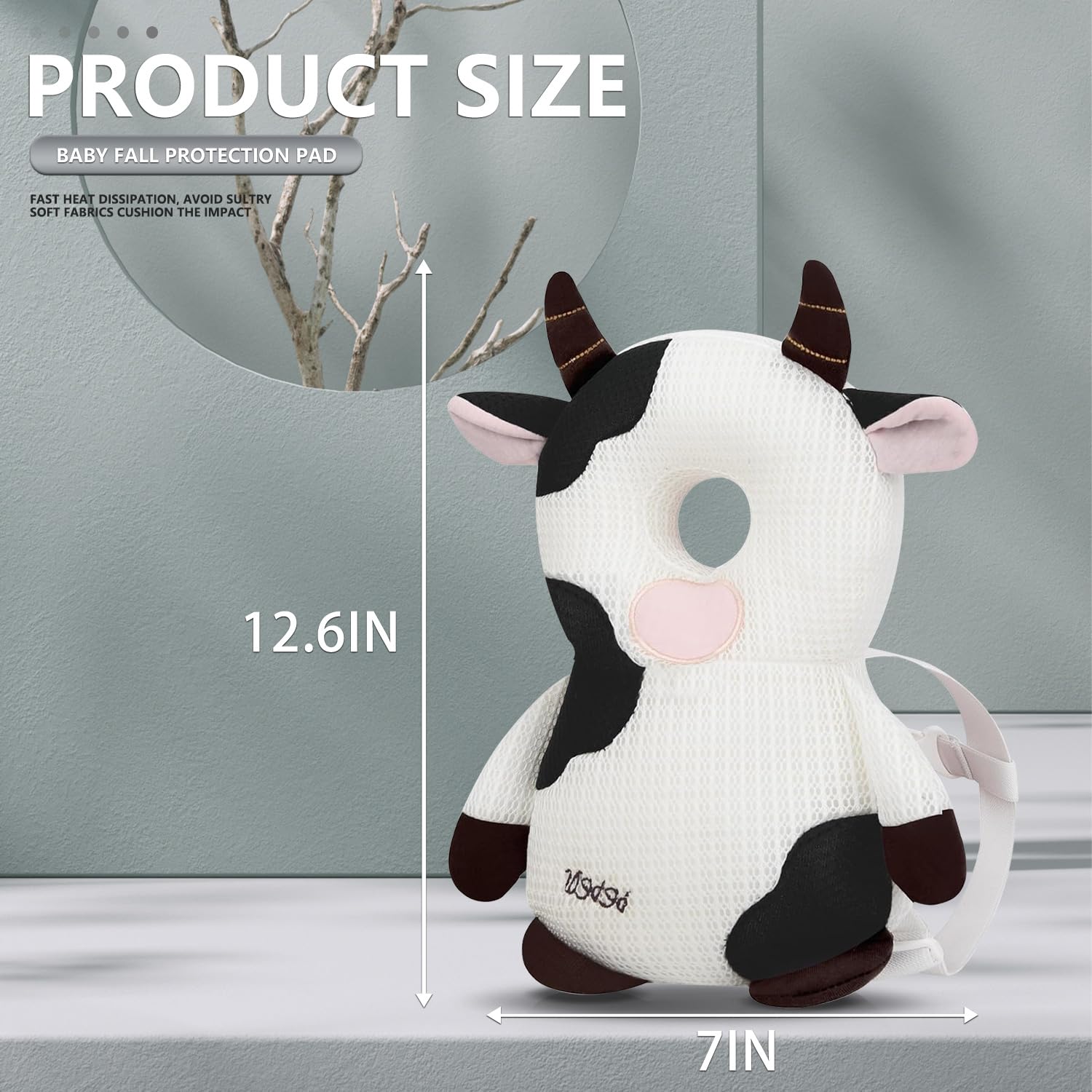 WKC Baby Head Protector Backpack with Knee Pads & Non-Slip Socks, Toddler Safety for Crawling & Walking (Style 7)