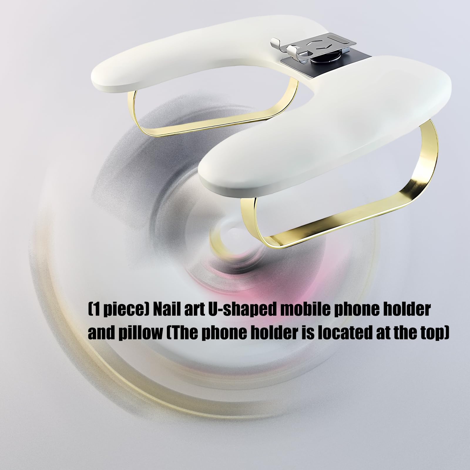 Cuscino a forma di U per manicure, anti-affaticamento, per unghie prolungate, con supporto per telefono
