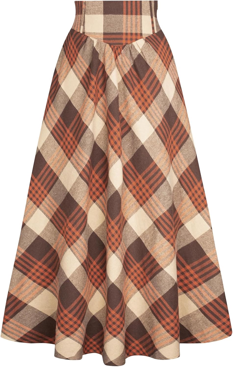 Scarlet Darkness Victorian Skirts for Women Plaid Maxi High Waist Long Skirt
