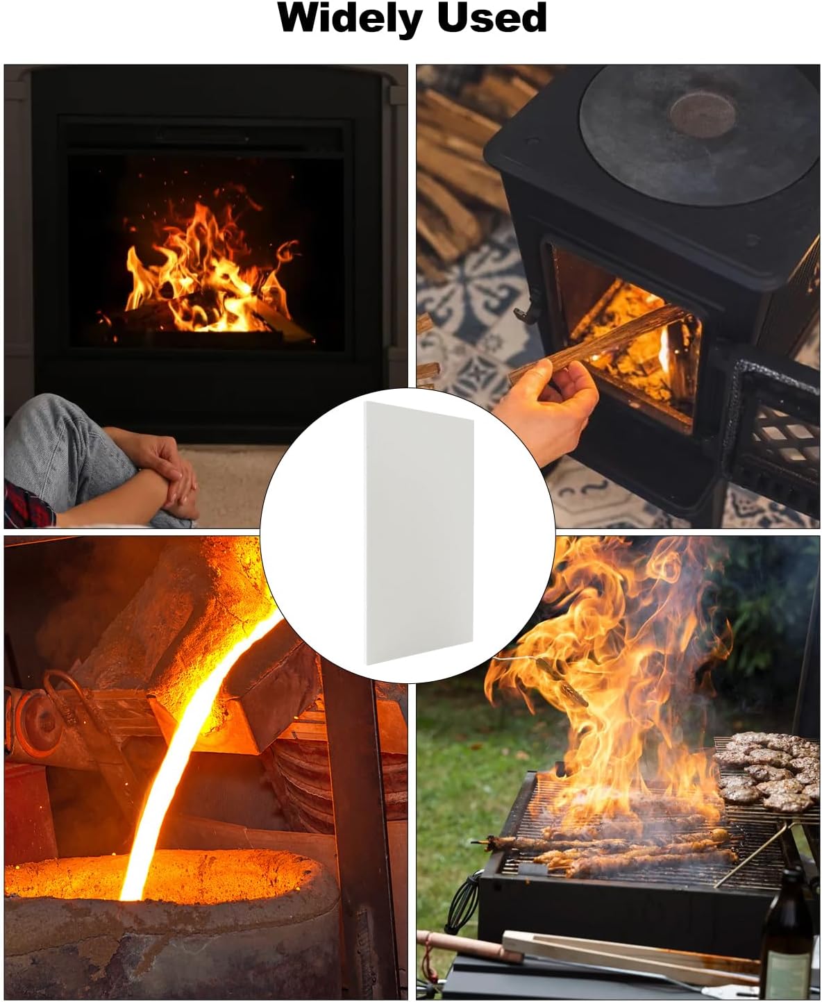 Stove Baffle Board Replace 3000 88145 2800A, 18.5" x 11.5" x 1/2", 2370°F