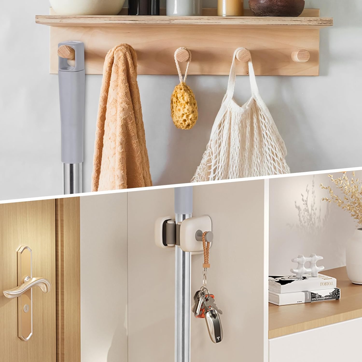 PBHEPJ Broom, Outdoor Broom for Floor Cleaning, 58" Long Stainless Steel Handle, Hard Bristle Angle Broom for Sweeping Indoor, Commercial, Industrial, Garage, Kitchen - Image 6