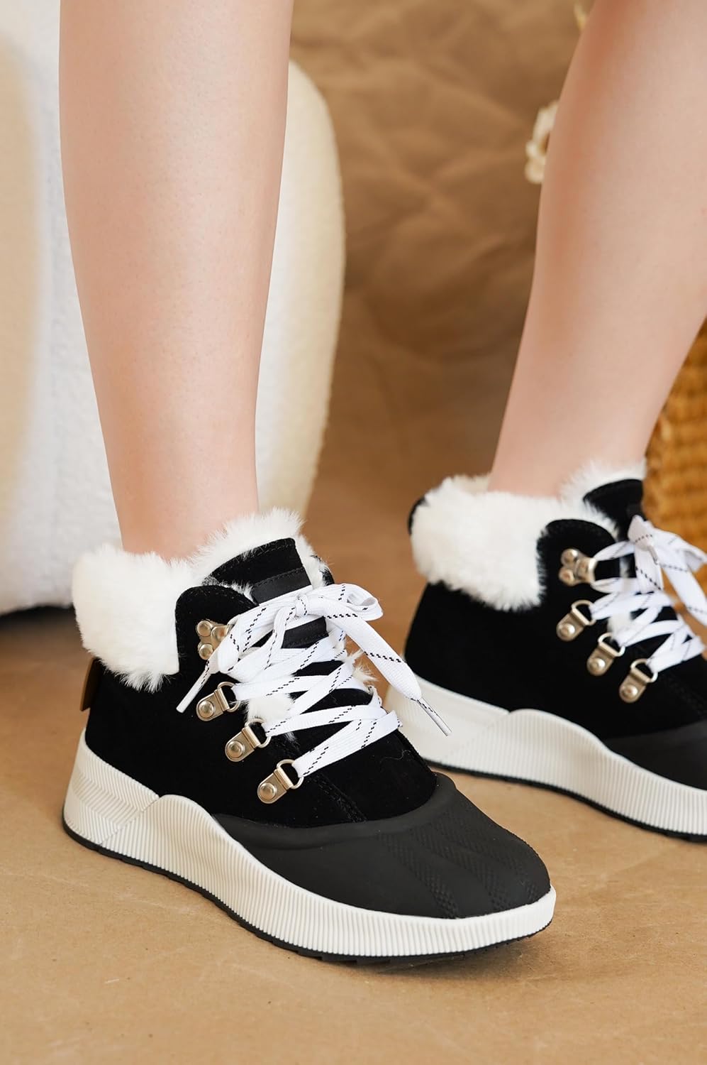 Project Cloud Waterproof Snow Boots for Women - Memory Foam Insole Non-Slip Womens Snow Boots & Winter Shoes with Shoe Lace - Lightweight Indoor Outdoor Shoes (Terina, BLK, 11) - Image 2