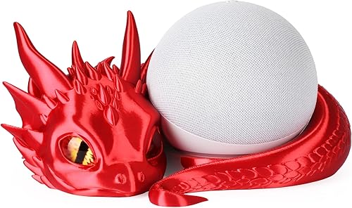 Miniatura 7 de Soporte de dragón para Echo Dot 4ª/5ª generación, soporte de altavoz inteligente impreso en 3D y exquisita decoración de escritorio (azul verde)