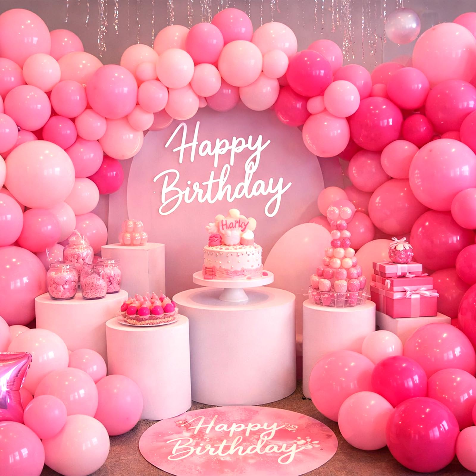 Amazon | Kelfara ピンクバルーン ガーランド アーチキット 109個