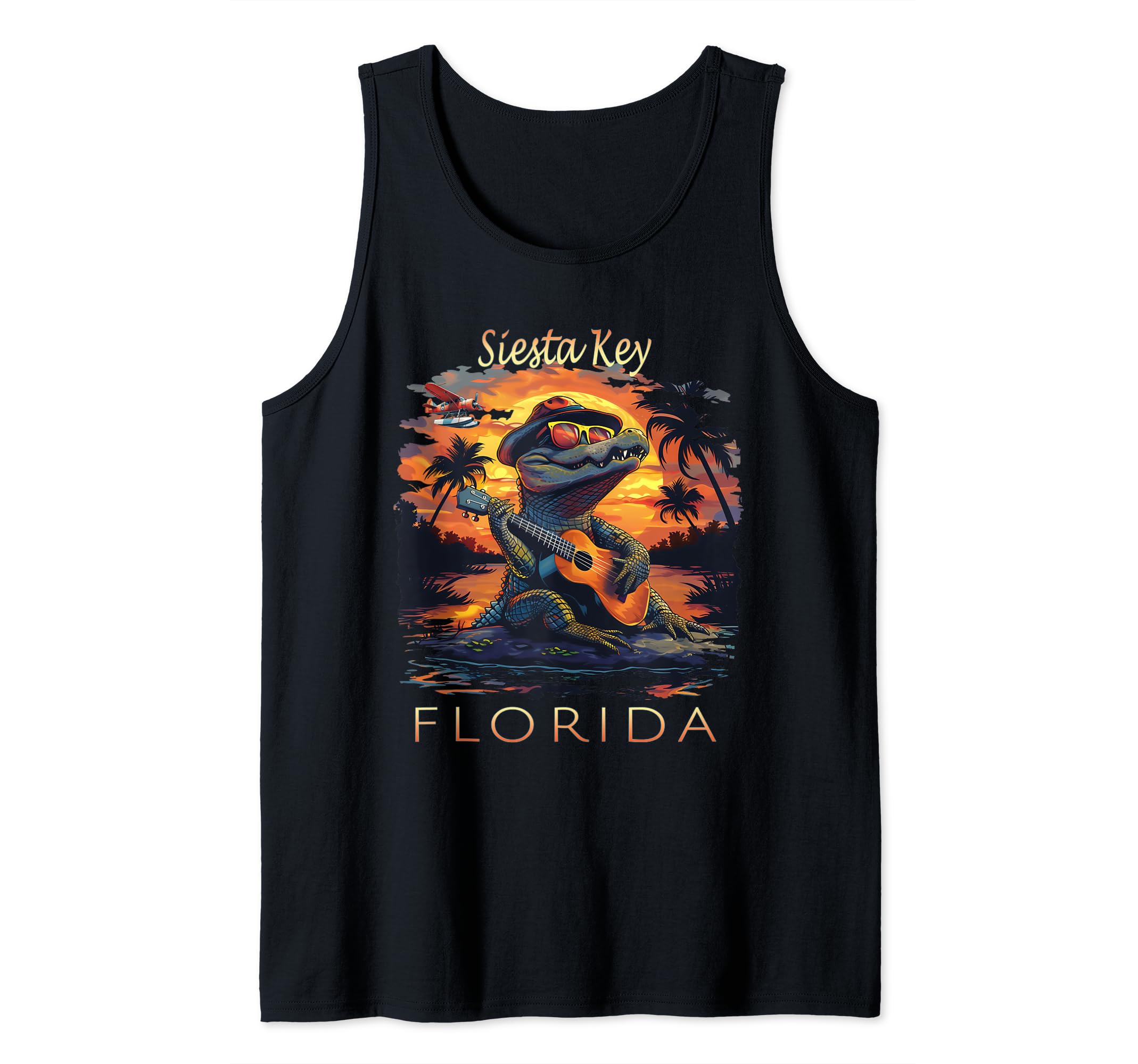 Siesta Key Florida Vacation Cute Alligator Tank Top