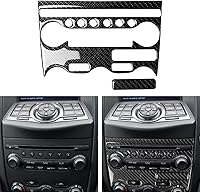 Vista 10 de NVCNX - Kit de calcomanías de fibra de carbono de fibra de carbono para consola de salpicadero de automóvil, interruptor de CA, CD, botón, marco