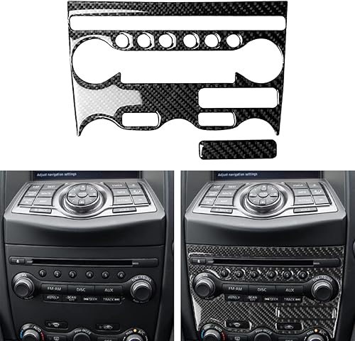 Miniatura 10 de NVCNX - Kit de calcomanías de fibra de carbono de fibra de carbono para consola de salpicadero de automóvil, interruptor de CA, CD, botón, marco