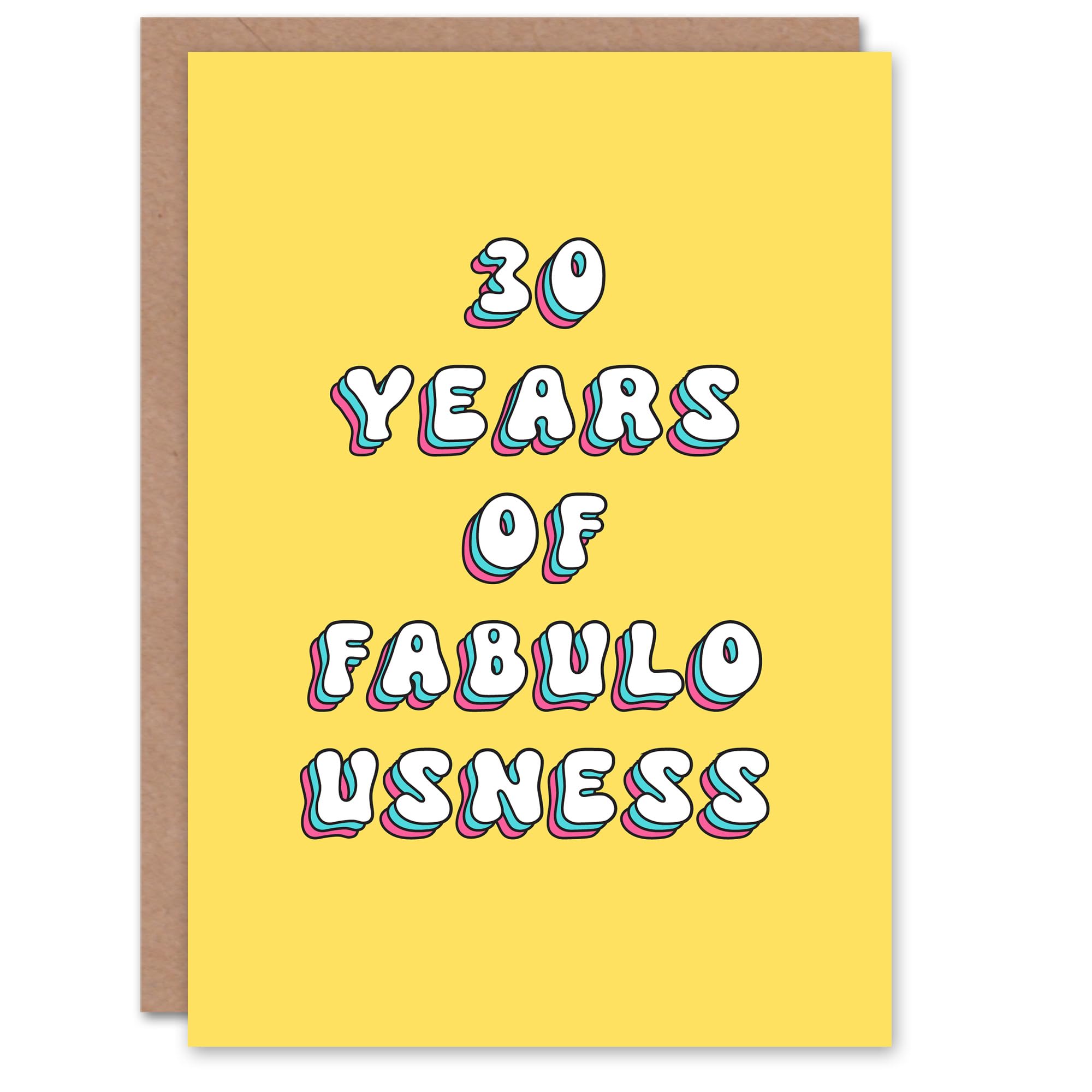 Artery8 Birthday Card 30th Years of Fabulousness Her Woman Sister Friend Girlfriend Greeting Card