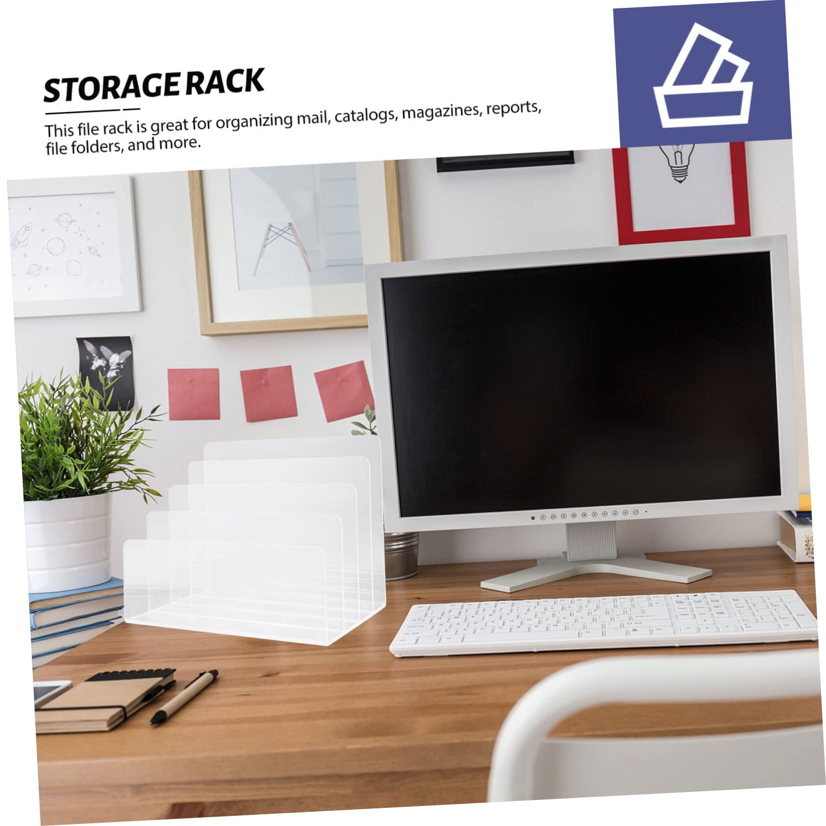 Veemoon Portadocumenti Multifunzione in Acrilico Resistente Organizzatore Documenti Scrivania Riviste per Ufficio Design Elegante e