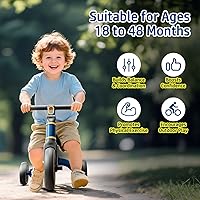 Vista 2 de Bicicleta de equilibrio 5 en 1 para niños, triciclo para niños de 1 a 3 años, juguete para montar de 18 meses a 4 años, bicicleta de regalo