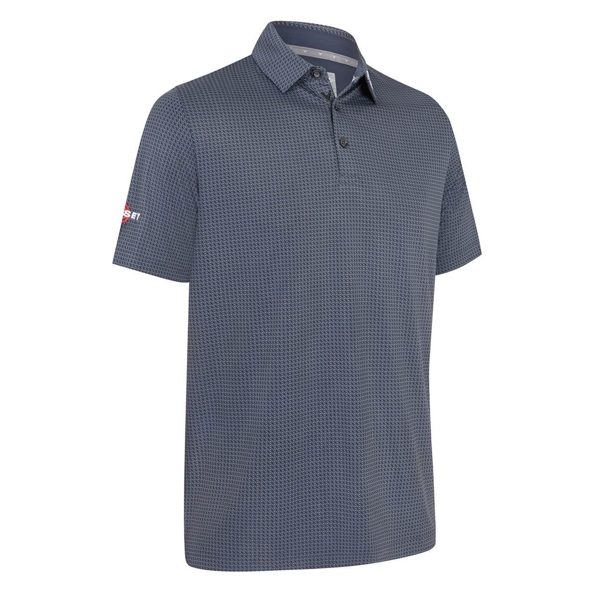 Callaway Golf Mens Odyssey Print Moisture Polo Shirt - Caviar - XXL