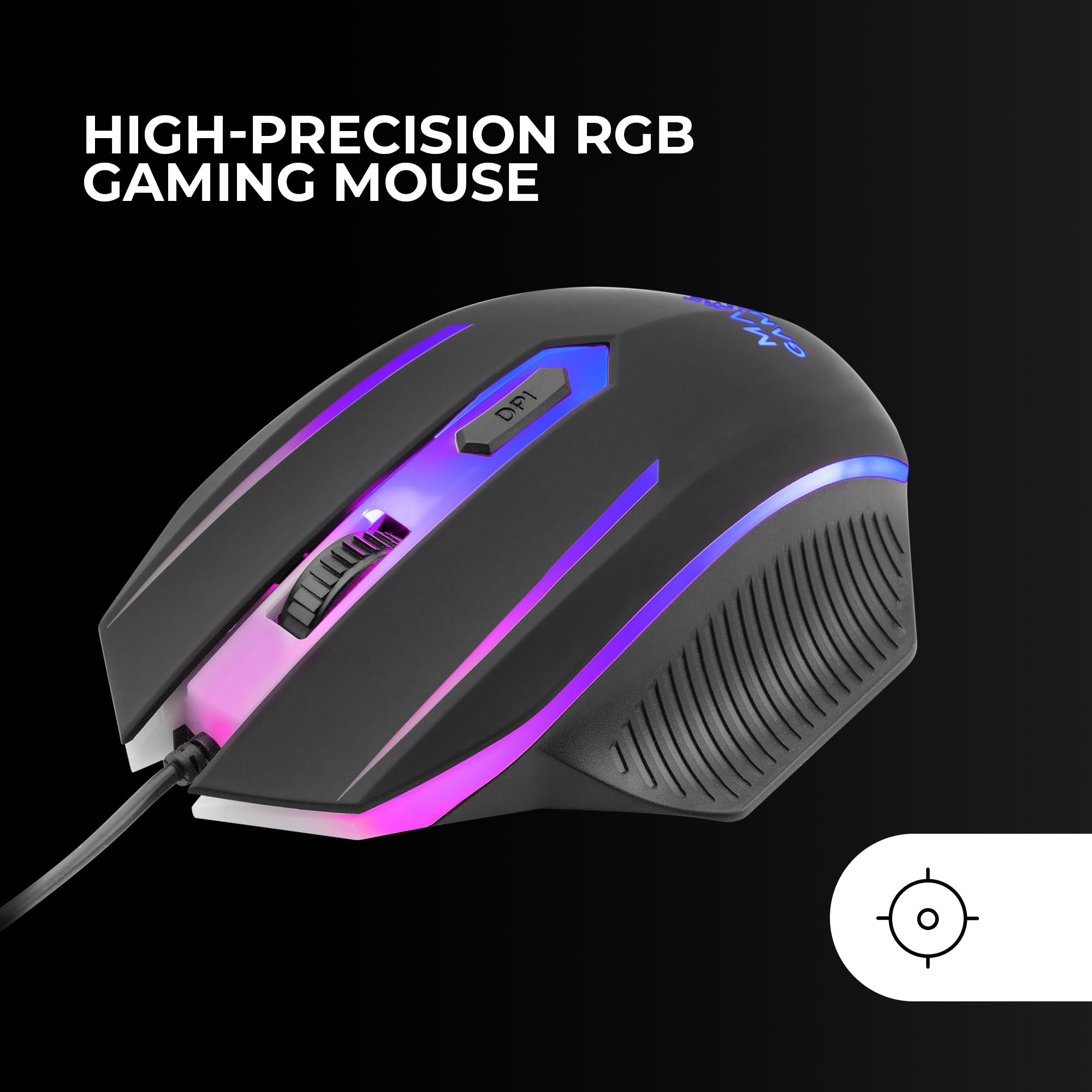 Mars Gaming MCP124PRO, Espagnol, Combo Gaming 4en1, Clavier RGB H-Mech avec Repose-Poignets, Souris RGB 3200DPI et Switches HUANO, Casque FRGB, Tapis Nanotextile 36x26cm, Multiplateforme, Noir