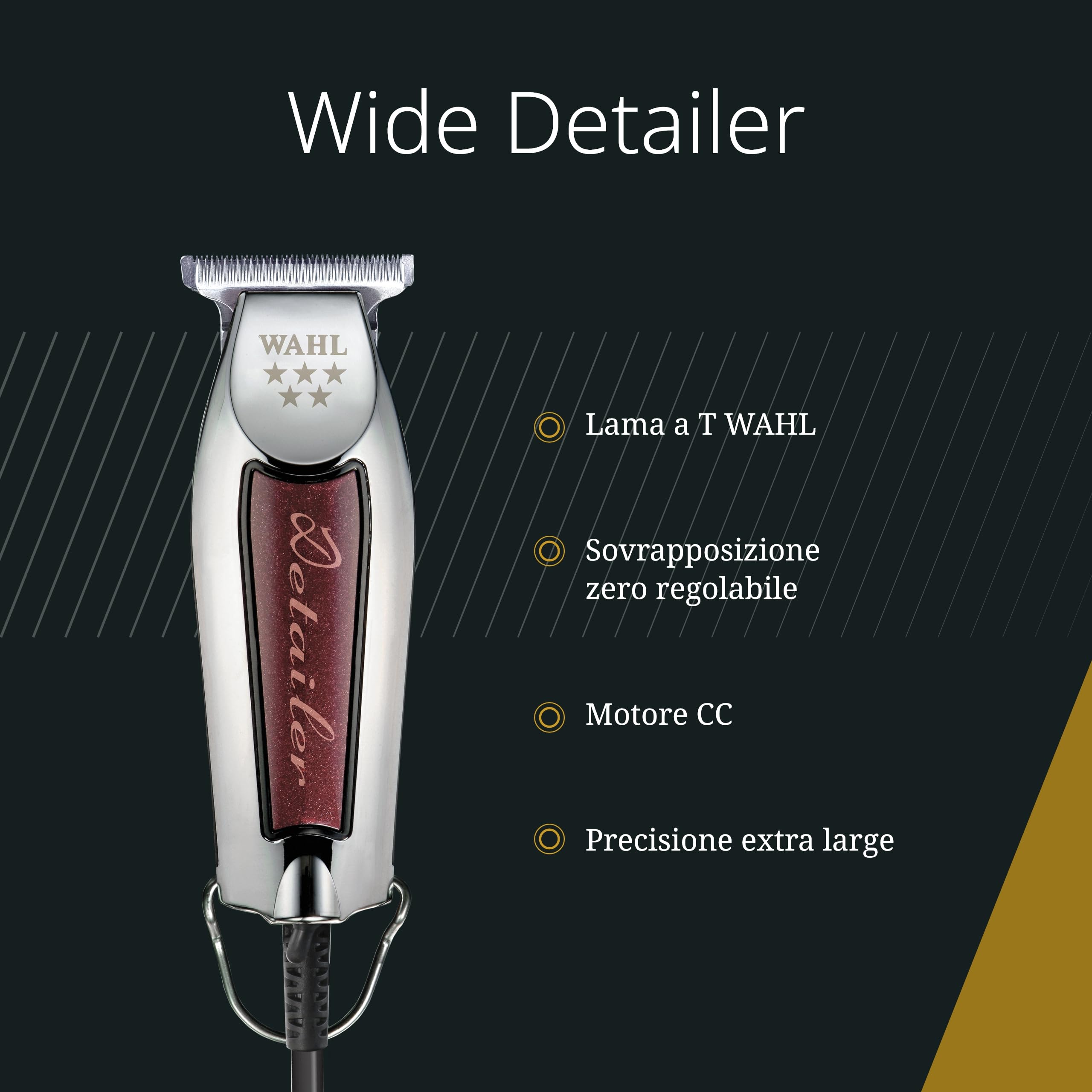 Wahl Wide Detailer - trimmer con lama T extra larga per contorni e