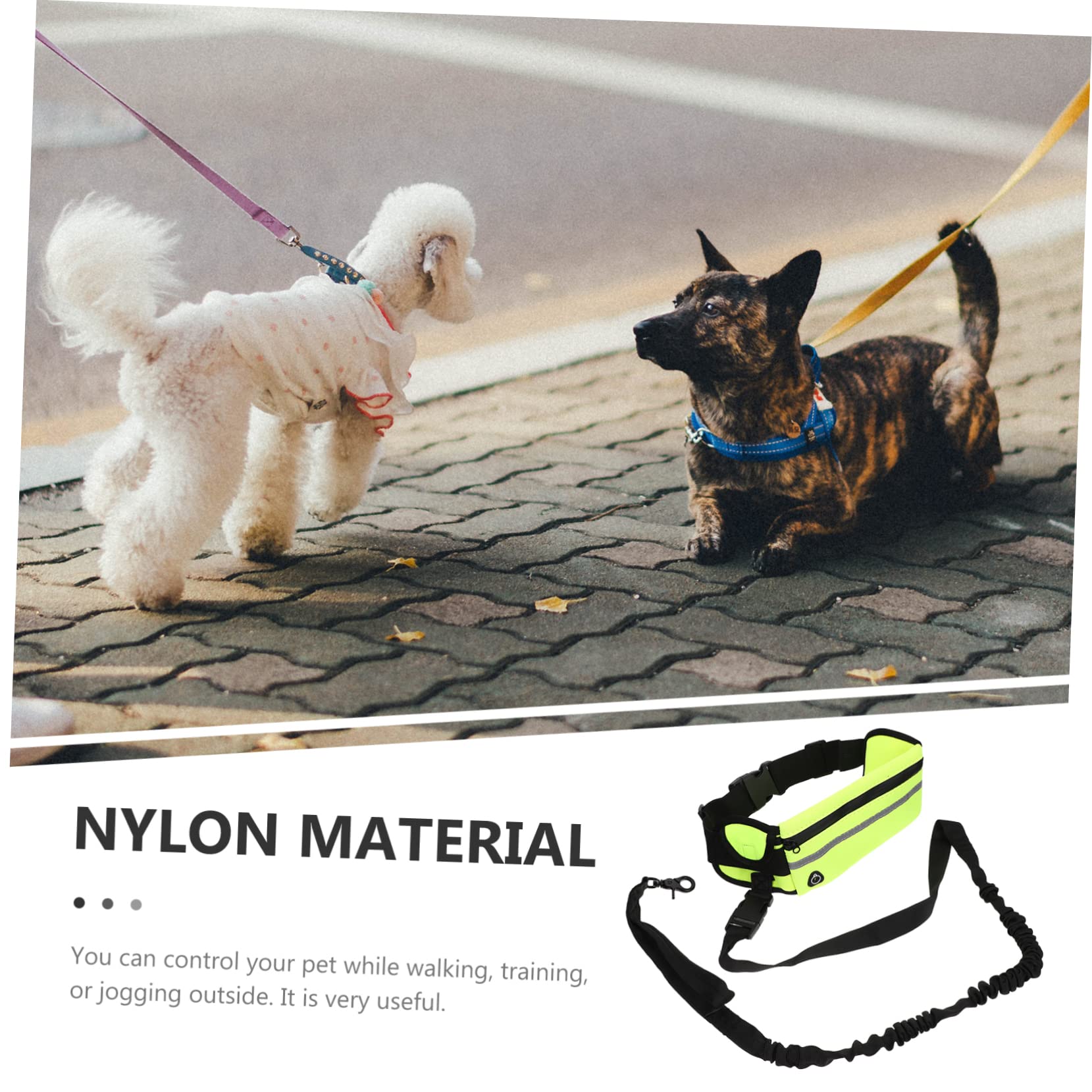 HOLIDYOYO Pet Running Leash Reflective Night Safety Sports Waist Bag Leash Sturdy and Comfortable for Your Pet