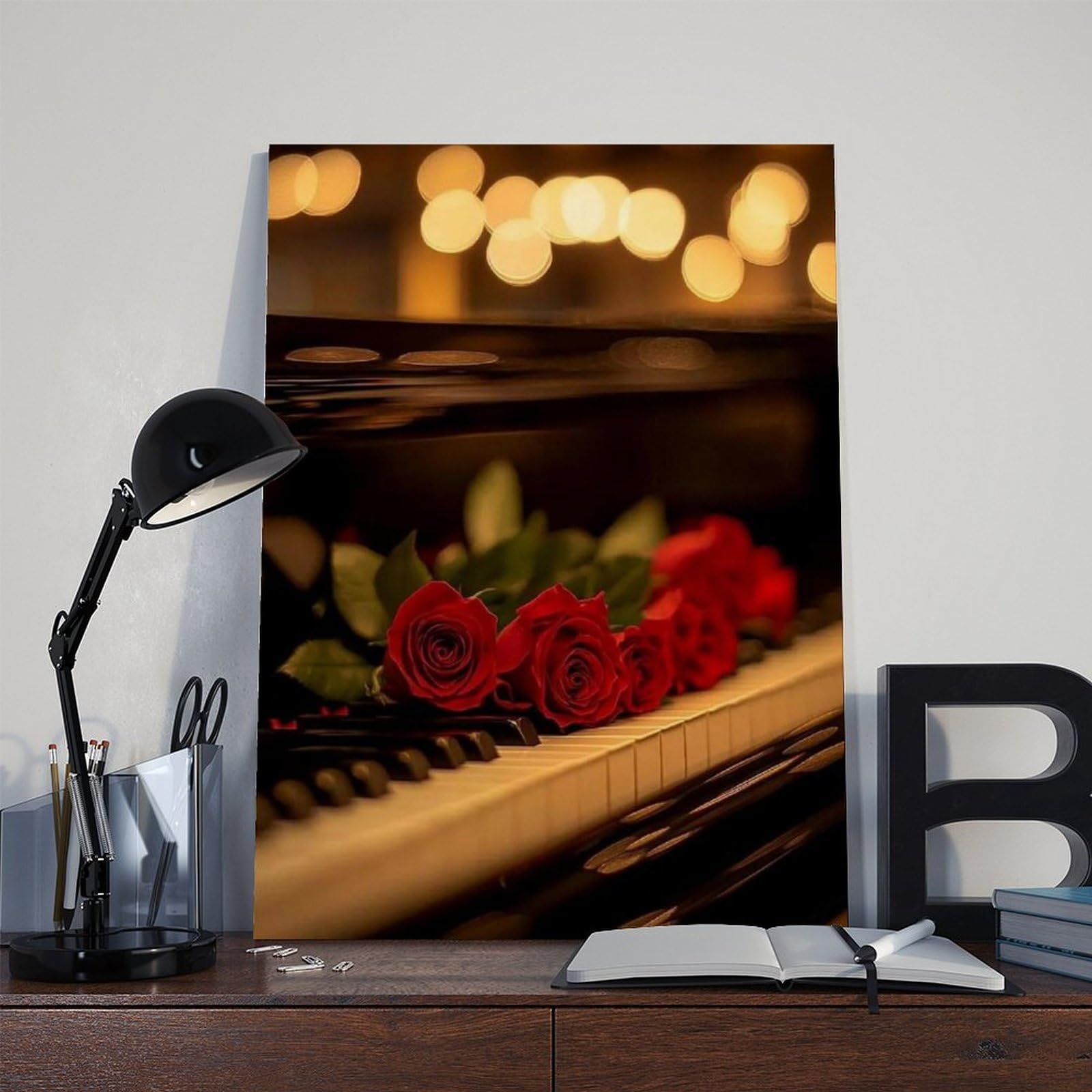 Elegante decorazione per sala musicale, poster in tela, decorazione per camera da letto, ufficio, stanza, regalo, 40,6 cm L x 61 cm W