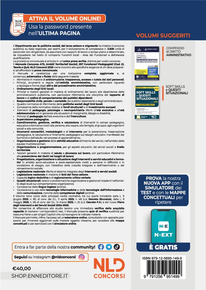 Concorso ATS (Ambiti Territoriali Sociali) per 297 funzionari pedagogisti. Manuale con teoria e quiz conforme al bando