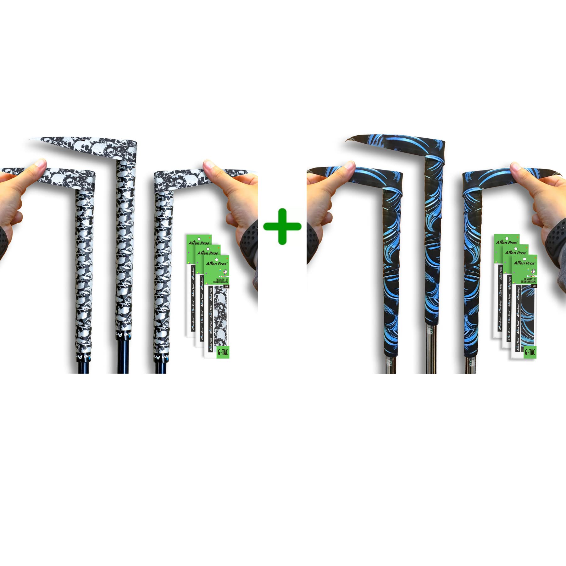 ALIEN PROS6 Pack Skull & Blue Waves Mix Golf Grip Wrapping Tapes - ReGrip in 1 Minute