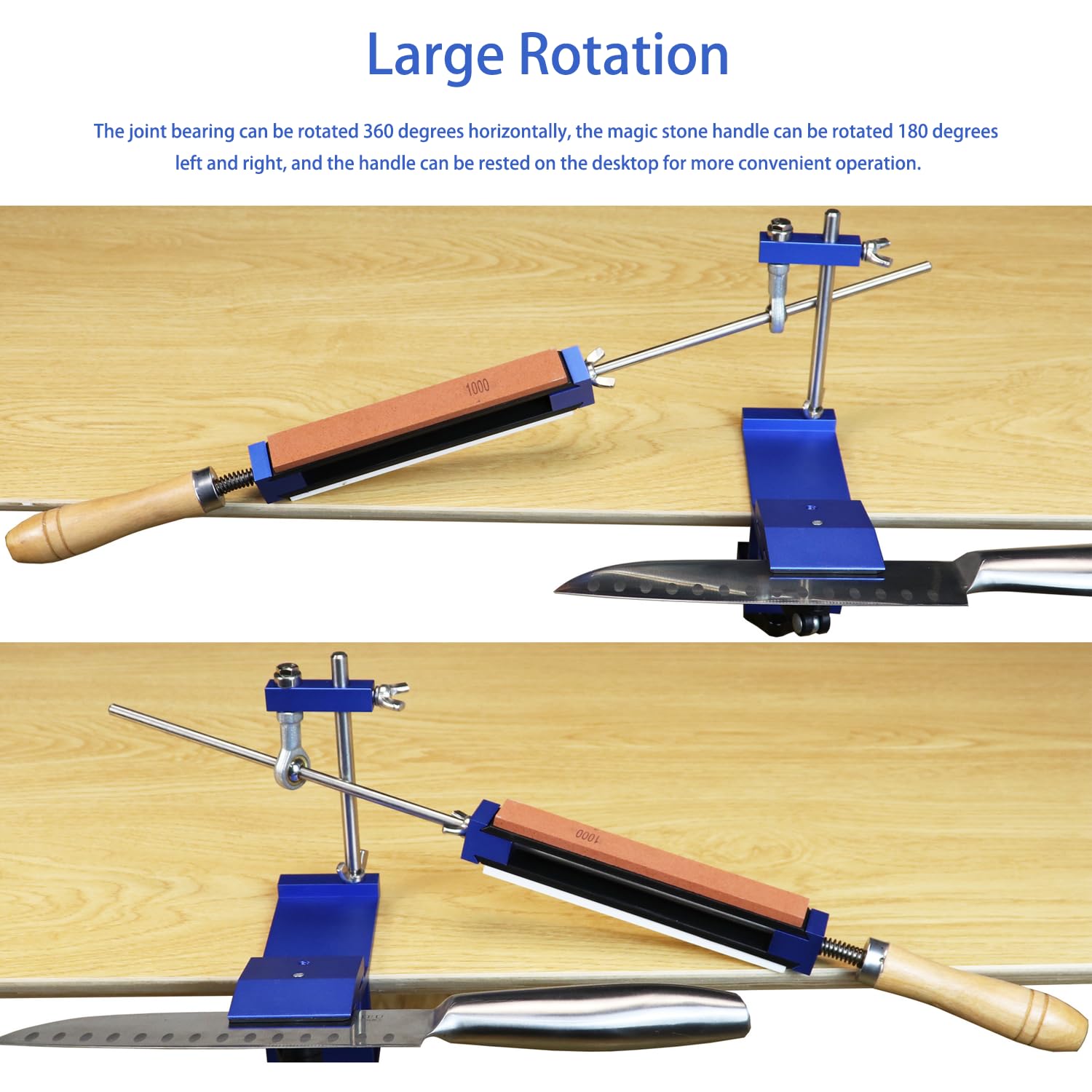 Acciaino Professionale, Angolo Fisso Affilacoltelli Professionale, Knife Sharpener con 8 Pietre per Affilare, TOOSOAR Affilatore per Coltelli per Strumenti di Lucidatura di Precision