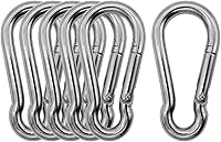 Outmate Marine Grade 316 Stainless Steel Carabiners - Heavy Duty Rust-Proof Clips for Gym, Hammocks, Dog Leashes, Keychains (6 Pack)