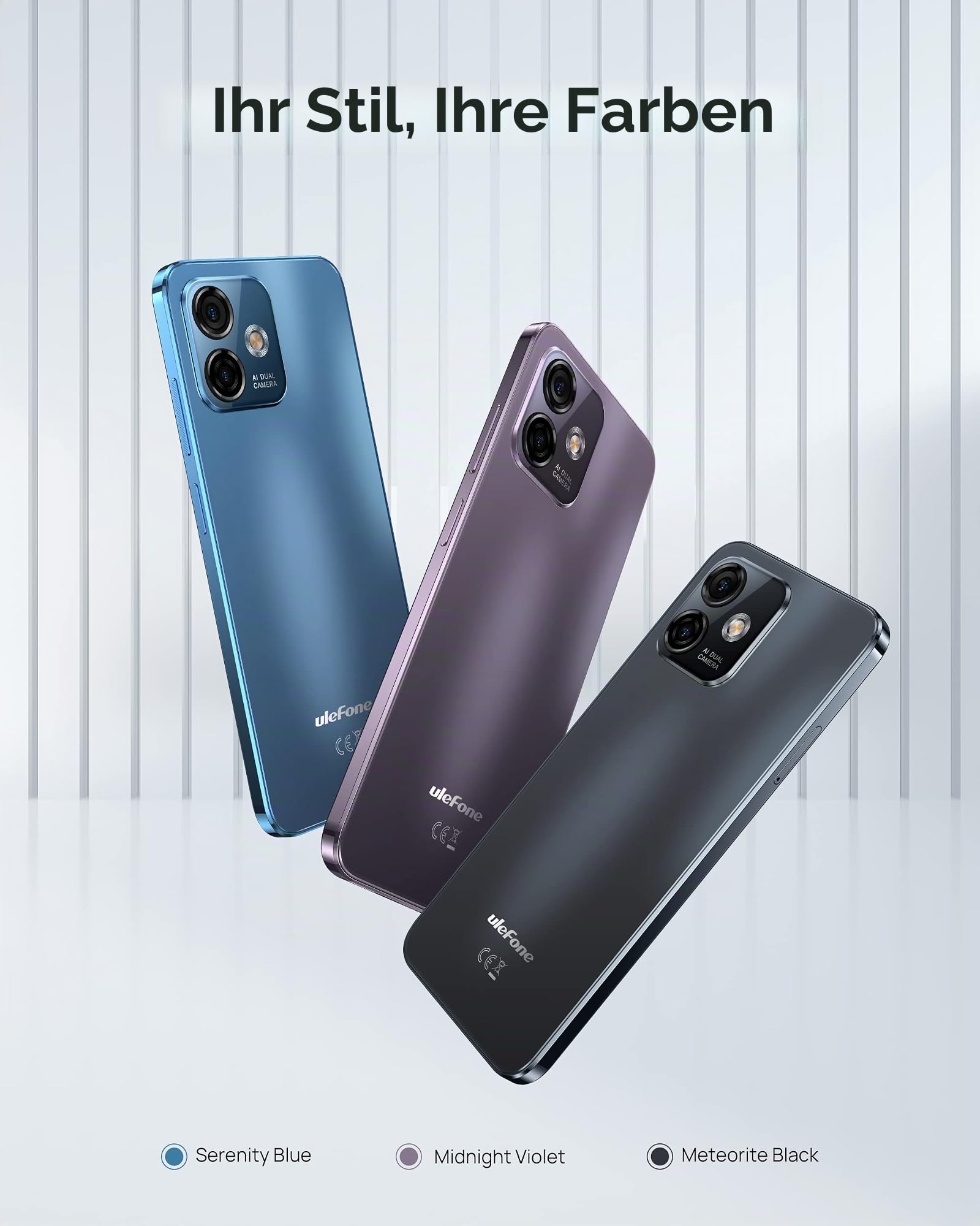 Ulefone Note 16 Pro Android 13 Handy, 12GB+128GB/SD-256GB, 6.52" HD+5G WiFi, 50MP+8MP Dual Kamera 4400mAh Smartphone, Dual SIM 4G Smartphone Ohne Vertrag, Face ID/GPS/OTG/Blau