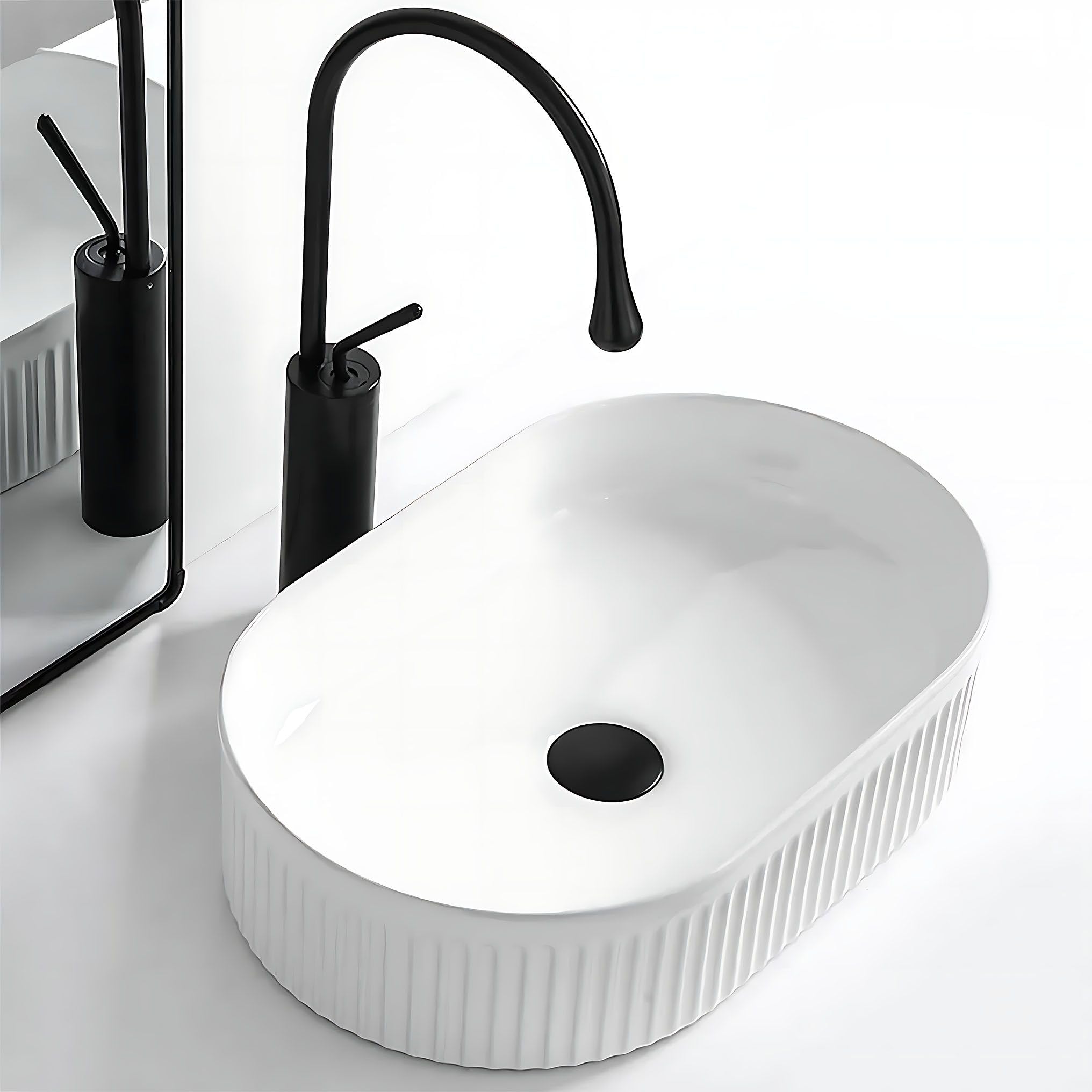 Lavabo Sobre Encimera Rea Vanda Blanco
