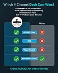 Dash Cam Front and Rear, 4K UHD Dash Camera for Cars, 360° 4 Channel Car Camera, 5GHz Wi-Fi GPS, Voice Control, CPL Filter, Dashcam with 64GB Card, WDR Night Vision, 24H Parking Mode V90
