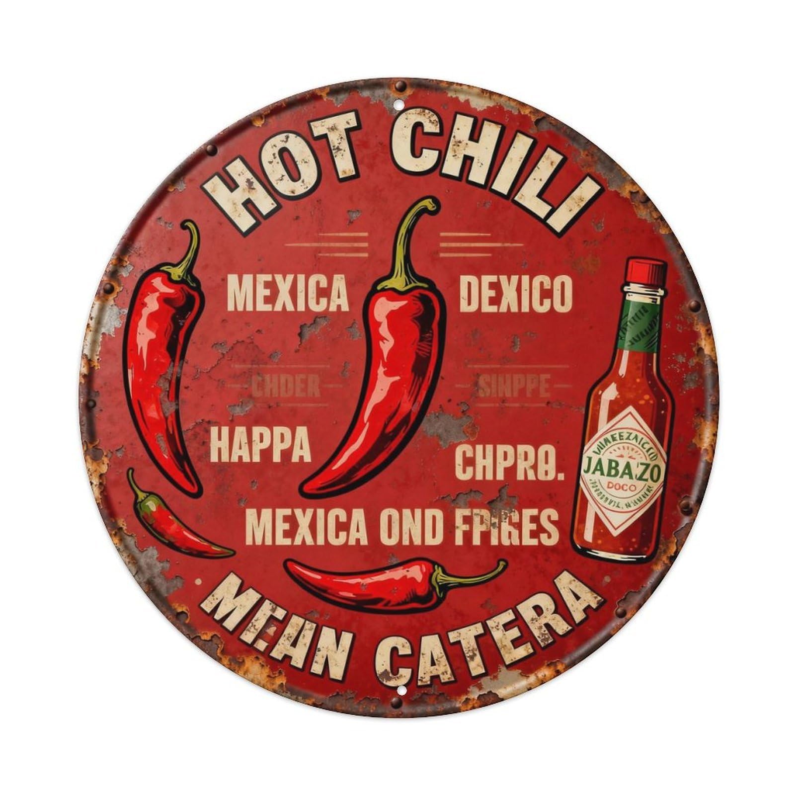 HOT CHILI Metal Tin Sign Plaque