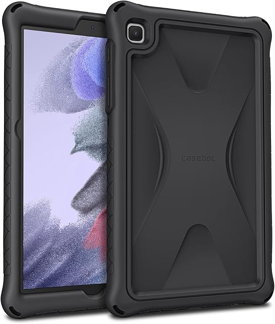 FINTIE Silicone Case for Samsung Galaxy Tab A7 Lite 8.7 inch 2021 Model (SM-T220/T225/T227), Heavy Duty Shockproof Drop Protection Kids Friendly Protective Cover, Black