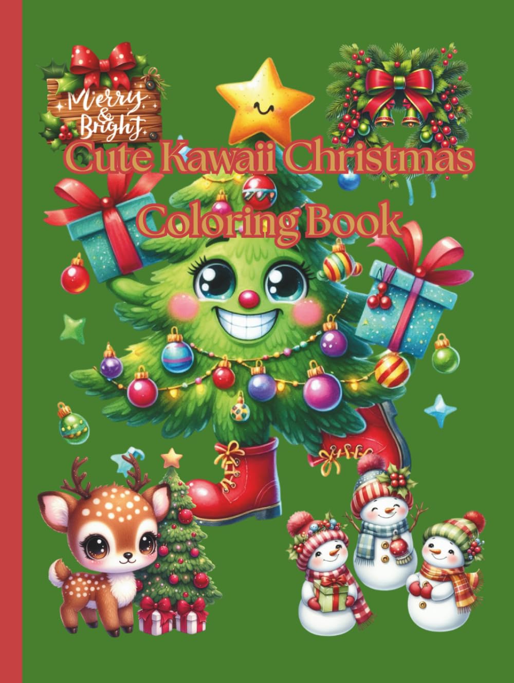 Cute Kawaii Christmas Coloring Book