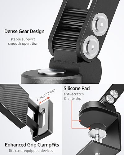 Miniatura 4 de Urmust Soporte para tablet con brazo extensible, multiángulo ajustable para iPad Pro de 4.7 a 13 pulgadas, Air, Galaxy Tab, Kindle Fire, Switch,