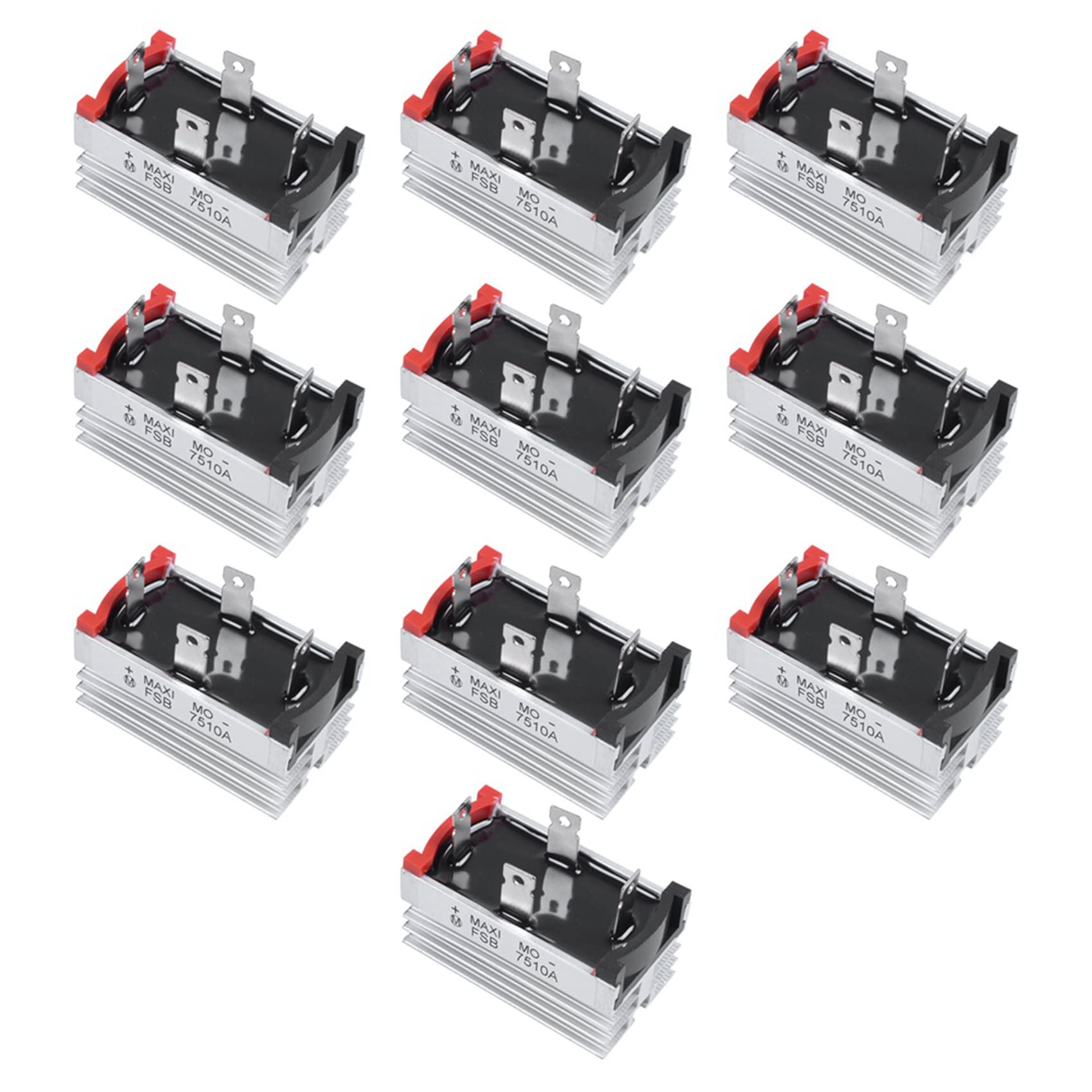 Jnchdghwa 10X Aluminum Heatsink Base Single Phase Bridge Rectifier Diode 75A 1000V