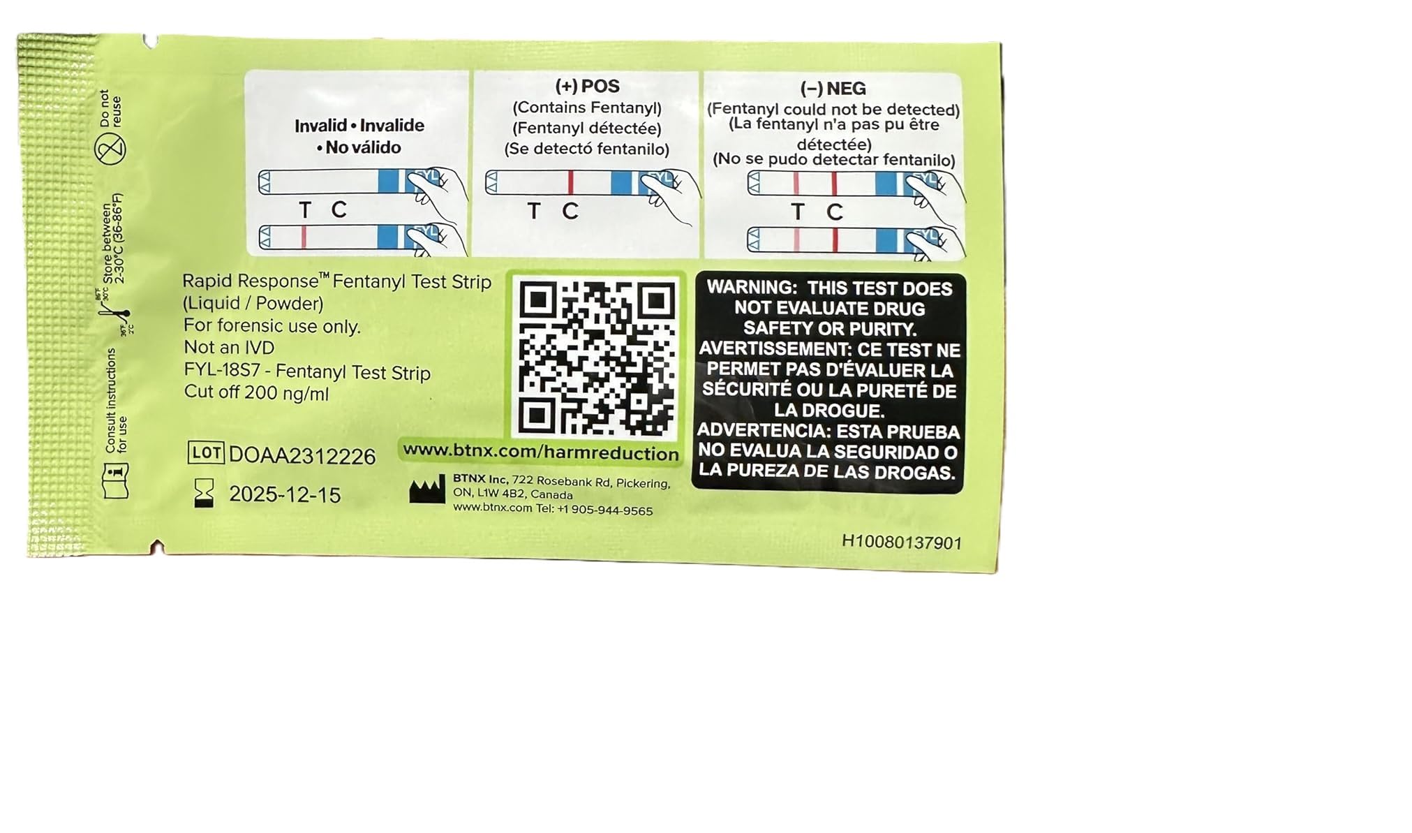 Rapid Response Bandelettes de test de fentanyl - Bandelettes de fentanyl les plus vendues au monde - Outil de réduction des risques - Prévention des surdoses (5)