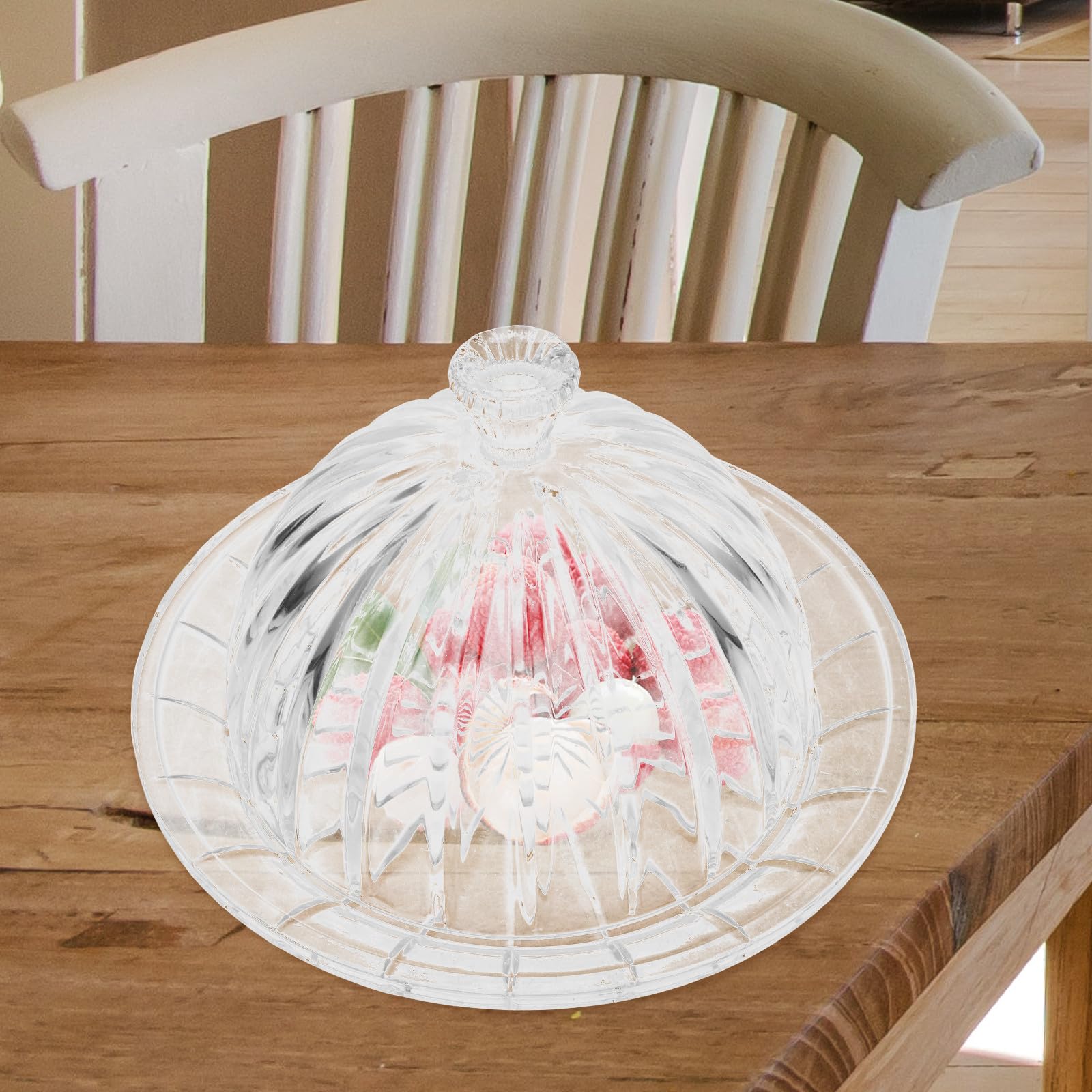 NUOBESTY Présentoir à Gâteaux et Présentation de Pâtisseries Design Simple en Verre Cloche Compact et Pratique, pour Dessert