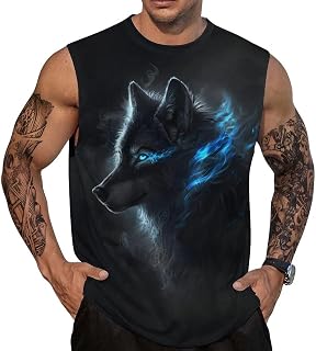 Men Graphic Muscle Tank Top Gym Muscle Workout Summer Casual Sleeveless Shirts