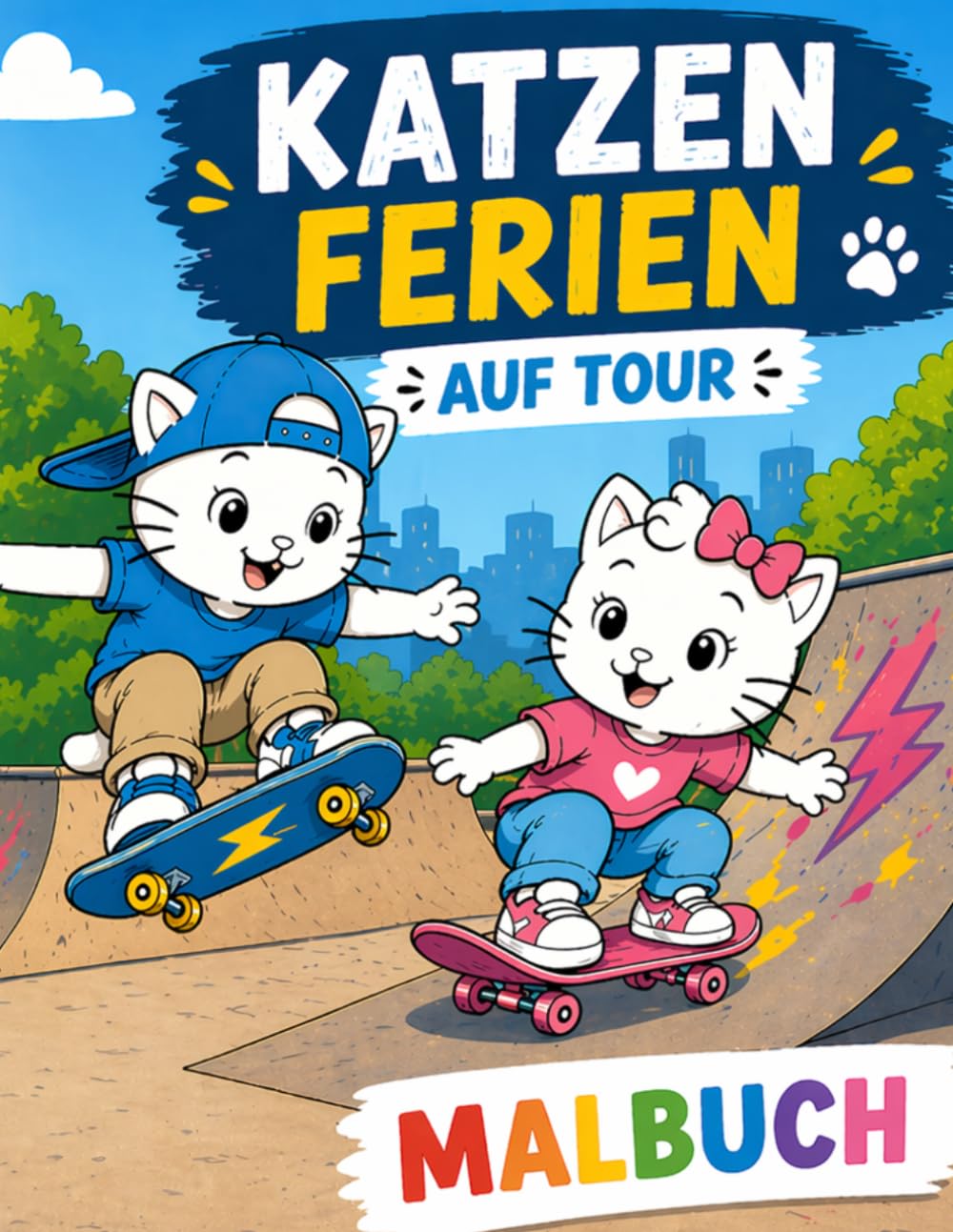 Katzen Ferien: Auf Tour Kreatives Malbuch für Kinder