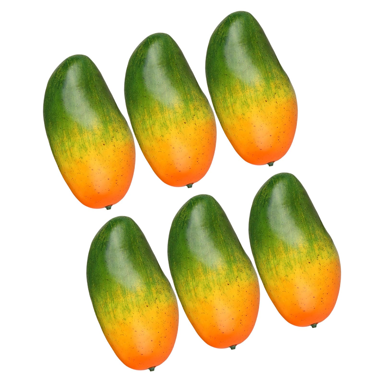 Yhplxyuus 6Pcs Mangoes Decors Set Artificial Fruit Realistic Mangos Replicas for Culinary Display and Interior Designs Accent Realistic Faux Mangoes