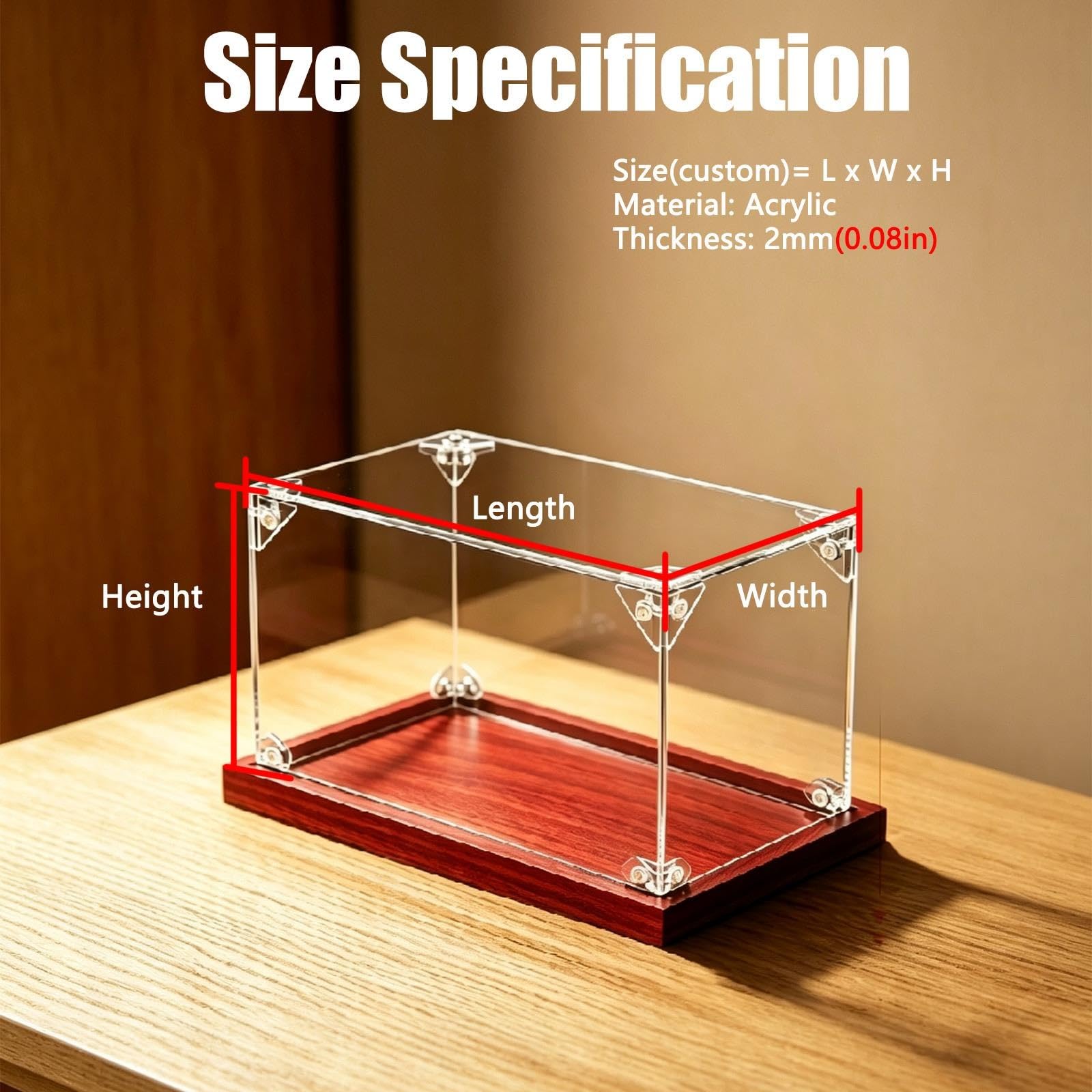 LZMZMQ Teca Plexiglass Vetrina in Acrilico per Oggetti da Collezione