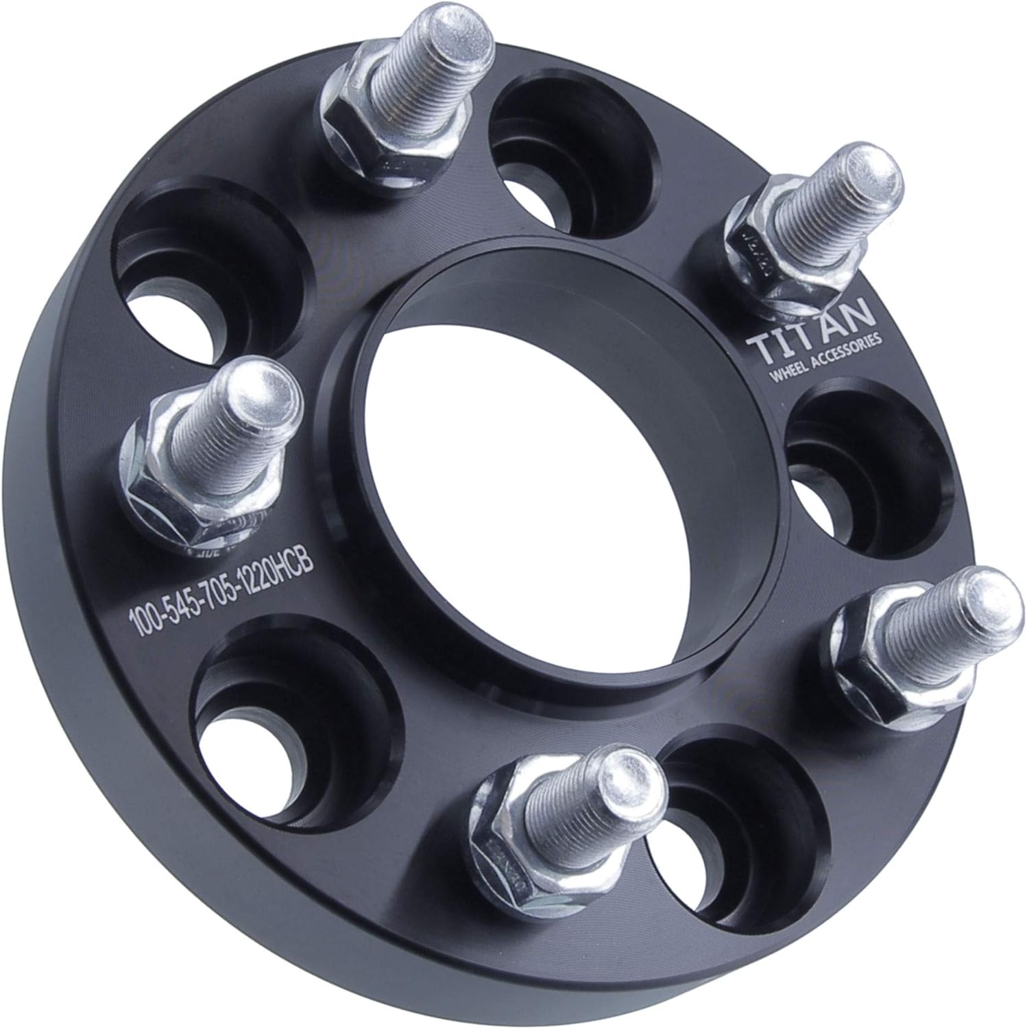 1" 5x4.5 Hubcentric Wheel Spacers - Wider Stance, Increased Clearance, Fits Ford Mustang 2015-2023 - 1 Inch (25mm), 5x114.3, 70.5mm Hub, 14x1.5 Studs - Set of 4 - Black