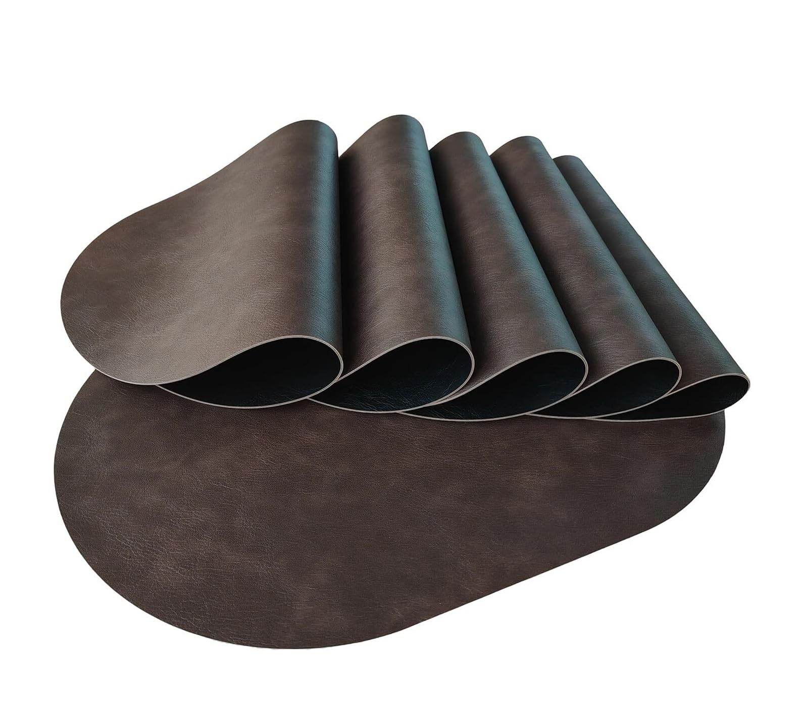 Place Mats Oval Faux Leather Placemats Set of 2