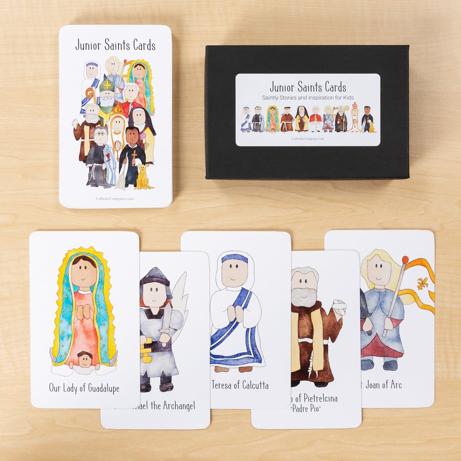 Junior Saints Card Pack Catholic Saint Flashcards for Kids Homeschool, Catechism, and Religious Gifts - Image 2