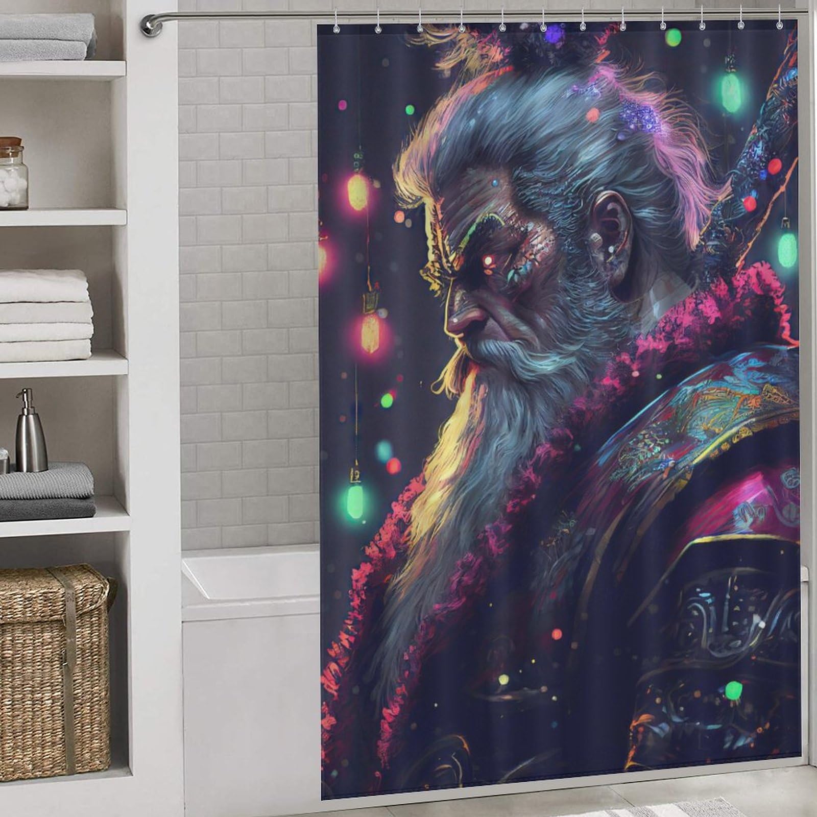 Rideaux de douche en imperméable samouraï coloré pour salle de bain 60x72
