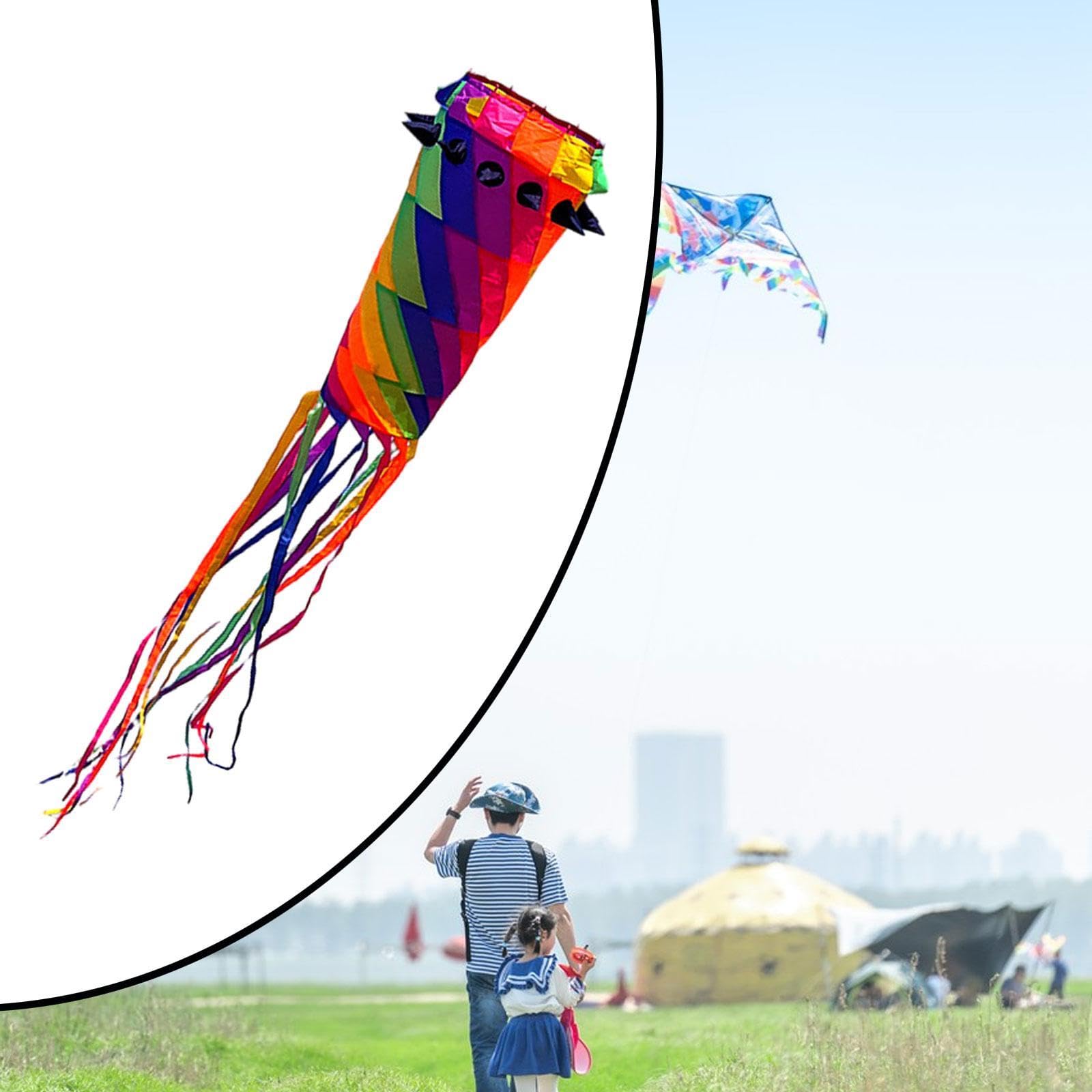 Rotierender Schweif Drachen mit Lebendigem Langschwanz Outdoor-Flyer Softdrachen Flugspielzeug für Kinder Und Erwachsene Zusammenklappbar Und Leicht