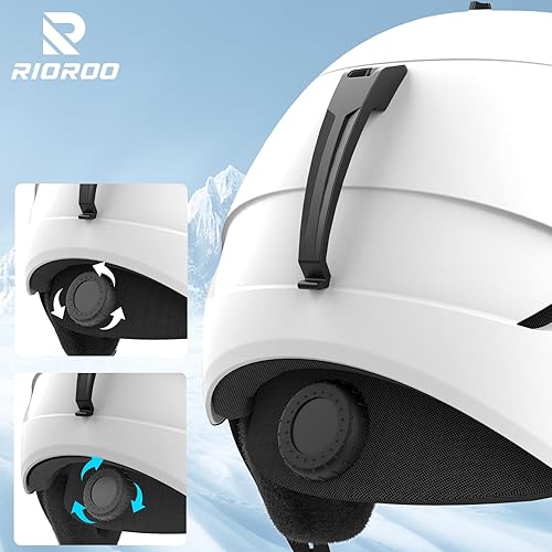 Miniatura 4 de RIOROO Casco de esquí, casco de snowboard para hombres y mujeres, casco deportivo de nieve a prueba de golpes y ligero casco de esquí
