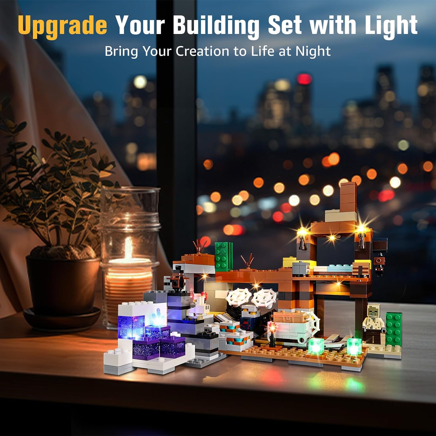 BrickSoul Light Kit Compatible with Lego Minecraft The Badlands Playset 21263 Building Set, Upgrade Design Lighting Accessories for Lego Fans, Not Included 21263 Model