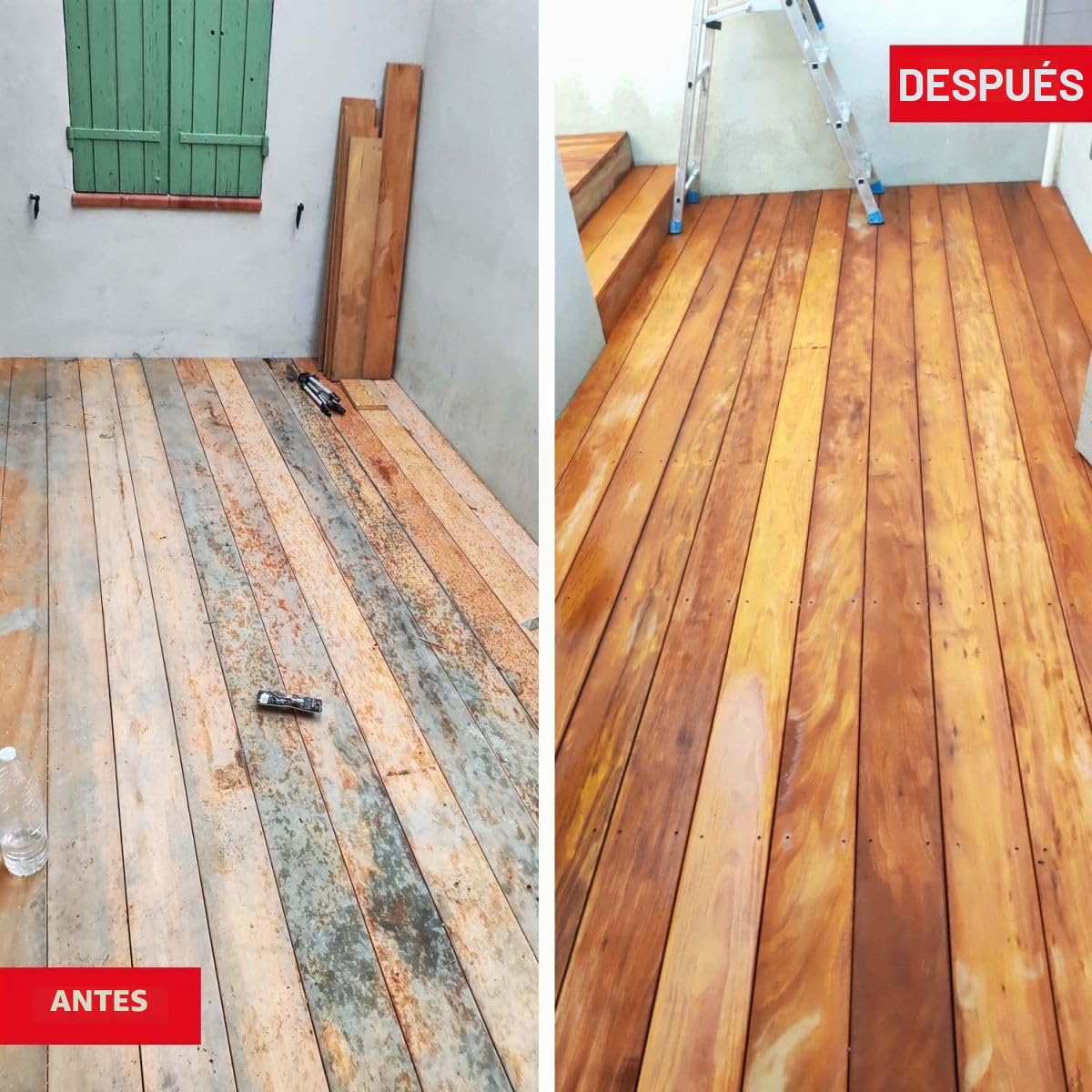 ARCANE INDUSTRIES Desgrisante para Madera - Desgrisante para terraza y Madera Exterior - ARCAWOOD Cleaner - 71-5 L | Revuelve el Color sin Lijar, sin Ácido Oxálico, Listo para Emplear, Madera, Tecca, Terraza - Arcane Industries