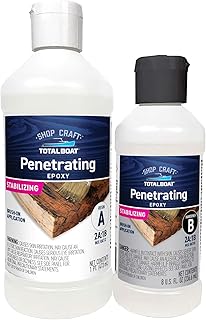 TotalBoat Clear Penetrating Epoxy Wood Sealer Stabilizer for Rot Repair and Restoration (1.5 Pint, Traditional)