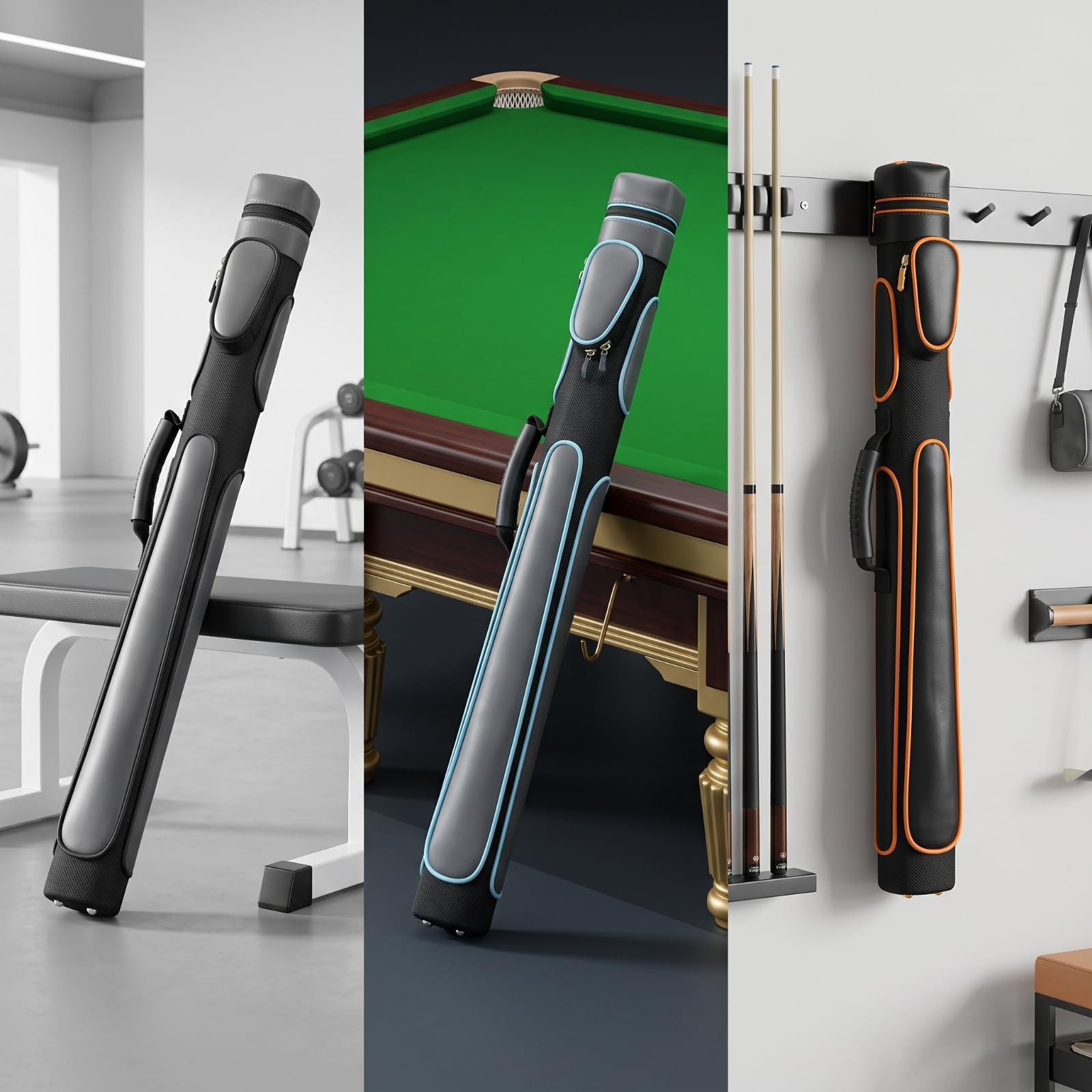 Abriebfest Billard-Queue-Tasche | Weich gepolsterte Innenseite, wasserabweisendes Außenmaterial, Köchertasche, für Training, Vereinsabend, Hobbyspieler