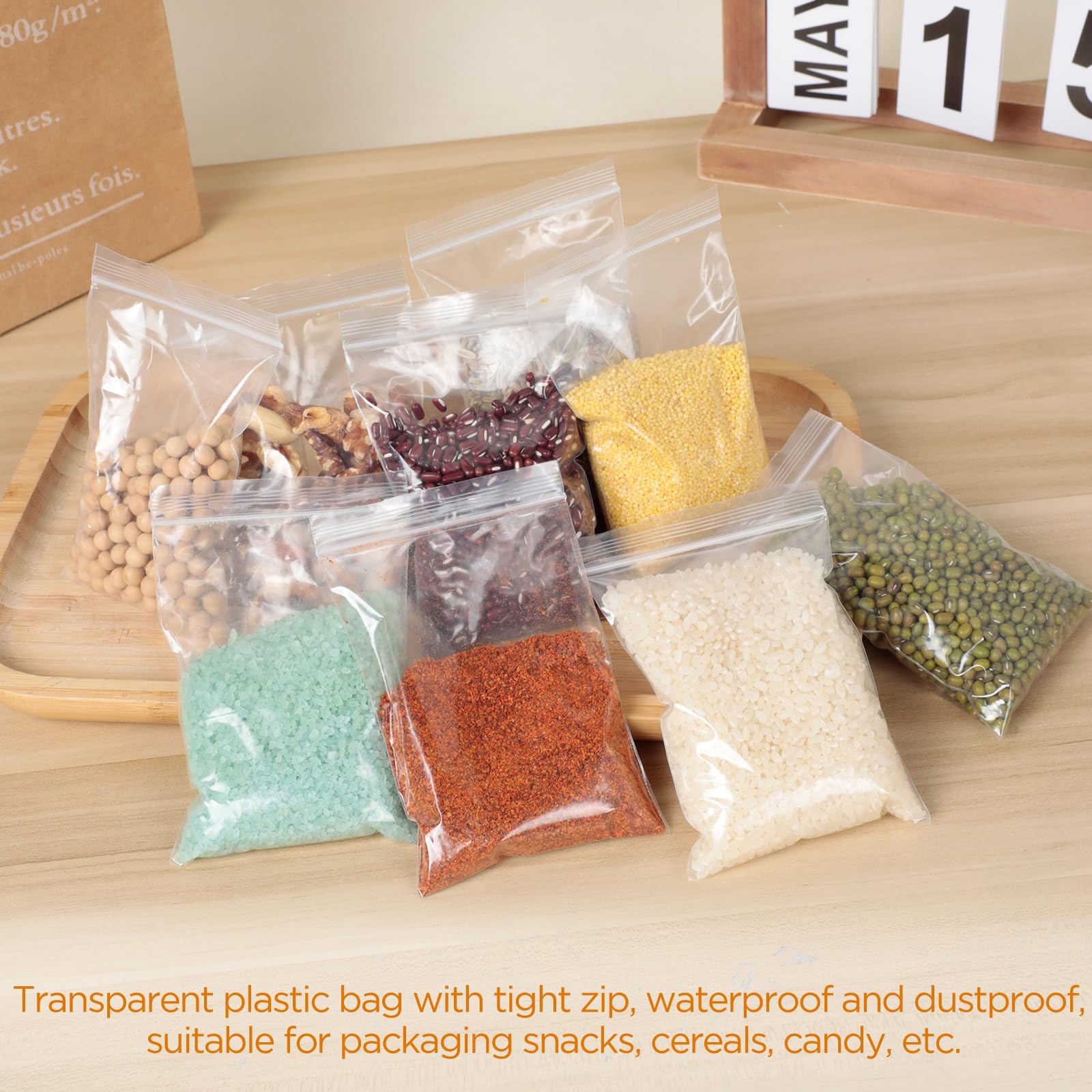 AiQInu Plastikowe torby 7 x 10 cm, 100 sztuk zamykanych toreb na żywność, przezroczyste plastikowe torby Ziplock na biżuterię, elementy elektroniczne