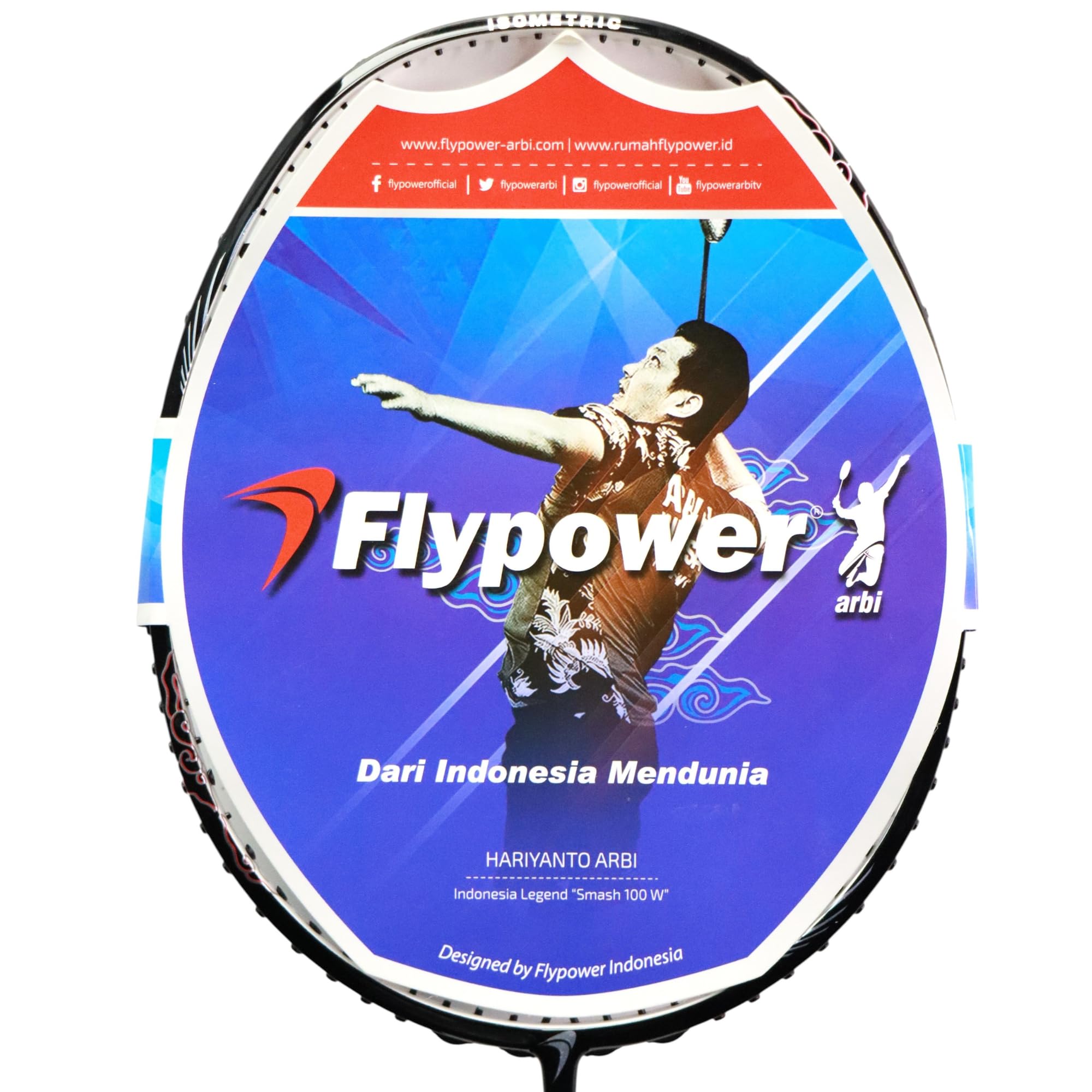 Flypower nusantara 2.3 even balanced badminton racket, Black: Buy